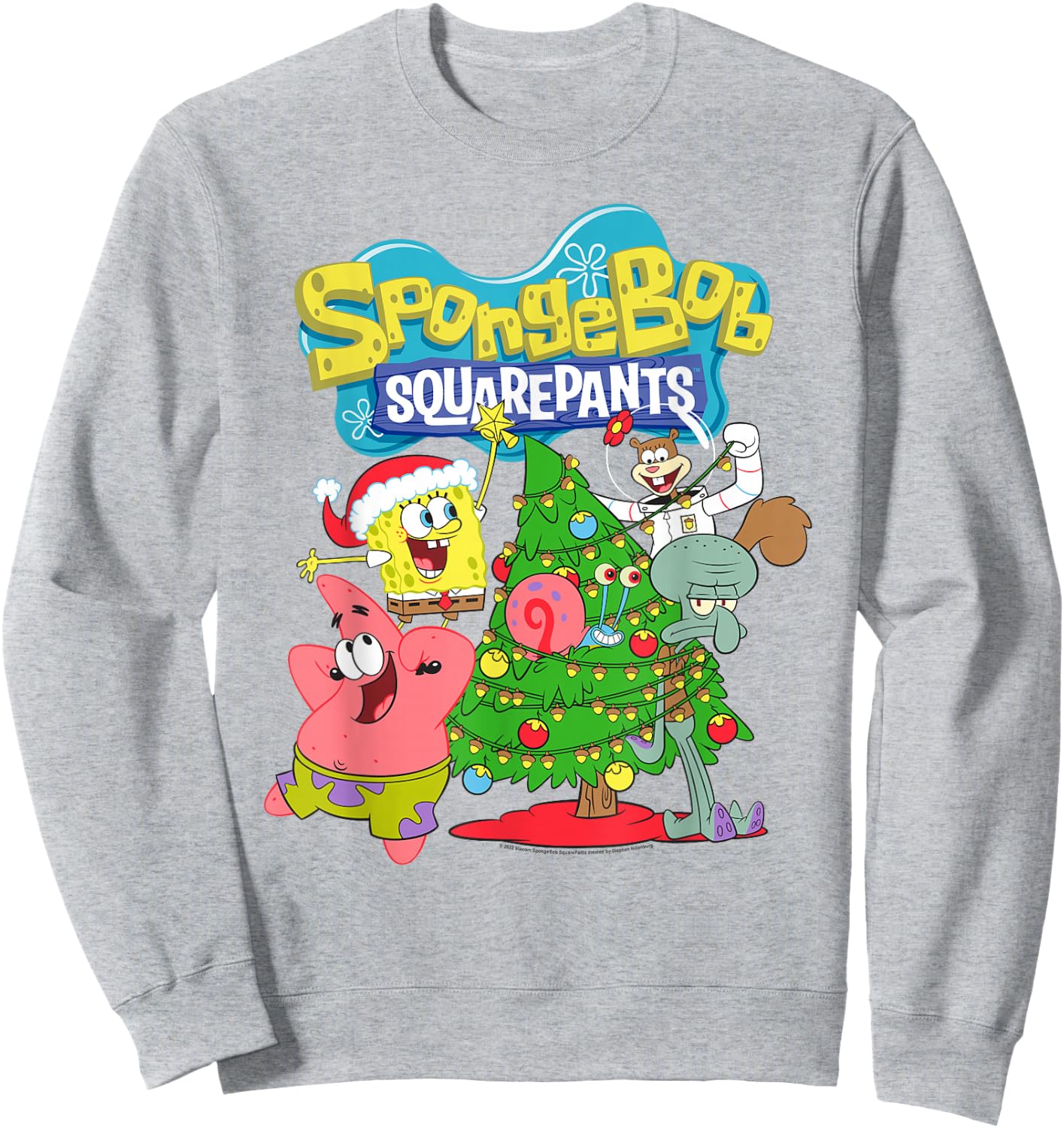 SpongeBob SquarePants Christmas Tree Sweatshirt - Sweatshirt | Ash