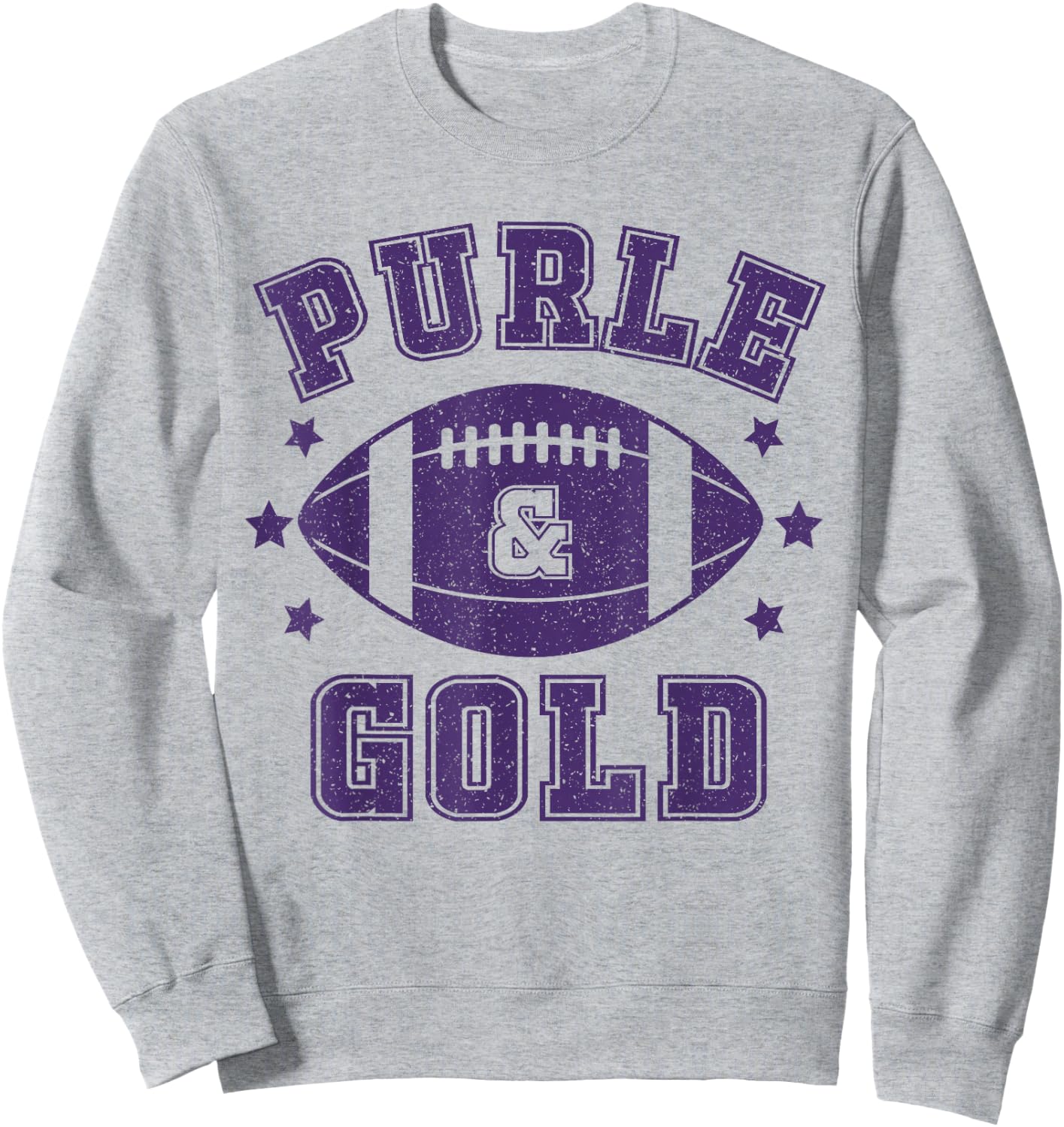On Gameday Football We Wear Purple and Gold School Spirit Sweatshirt - Sweatshirt | Ash