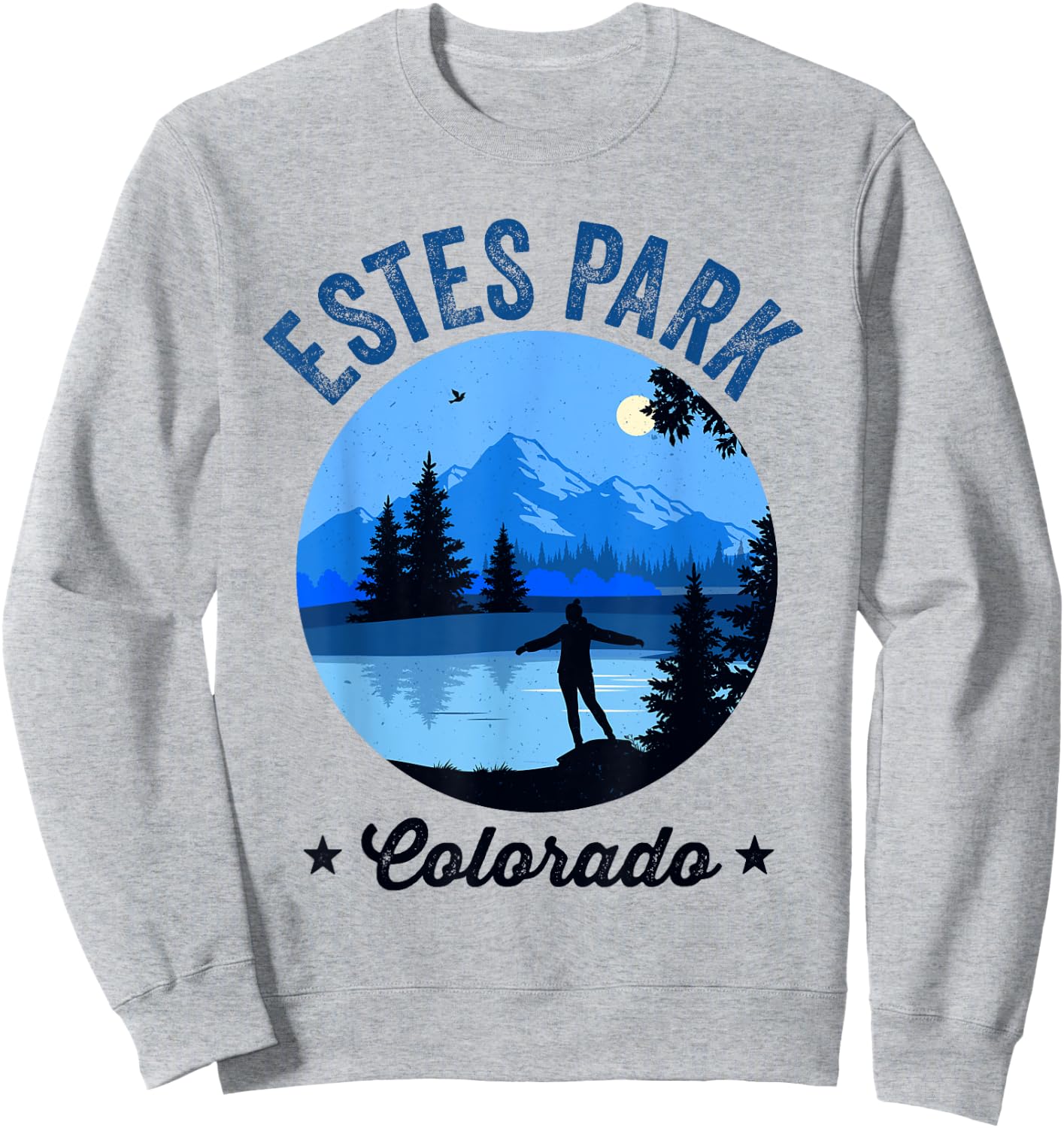 Estes Park Retro Vintage Lake Estes Park Colorado Sweatshirt - Sweatshirt | Ash