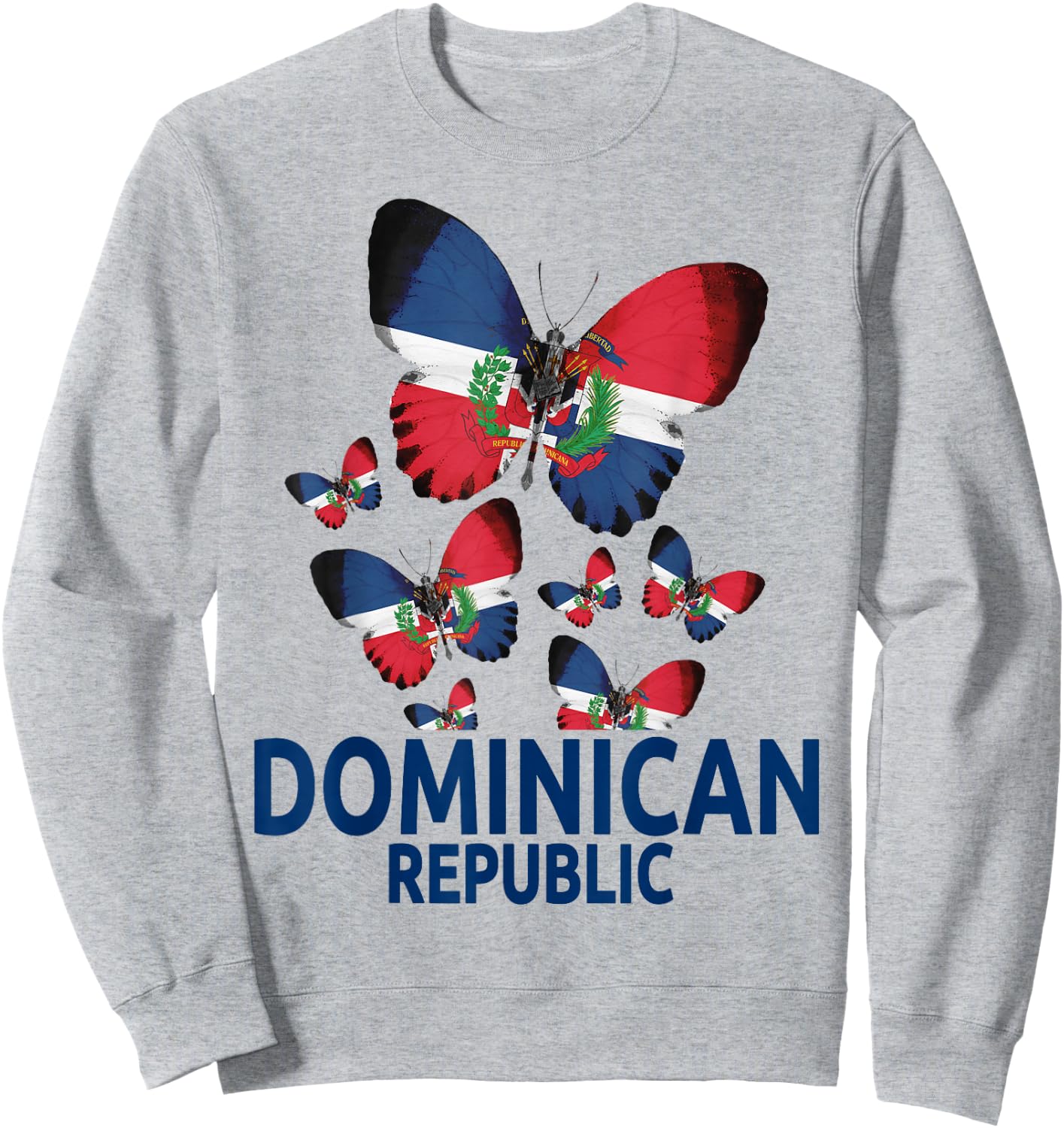 Republica Dominicana Butterfly & Dominican Flag Sweatshirt - Sweatshirt | Ash