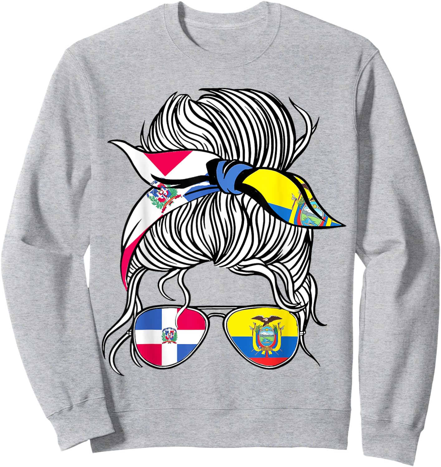 Dominican Republic Flag Ecuador Grown Women Girl Country Sweatshirt - Sweatshirt | Ash
