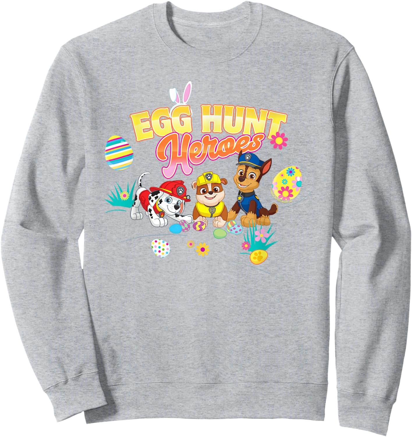 PAW Patrol Easter Egg Hunt Heroes Chase, Rubble And Marshall Sweatshirt - Sweatshirt | Ash