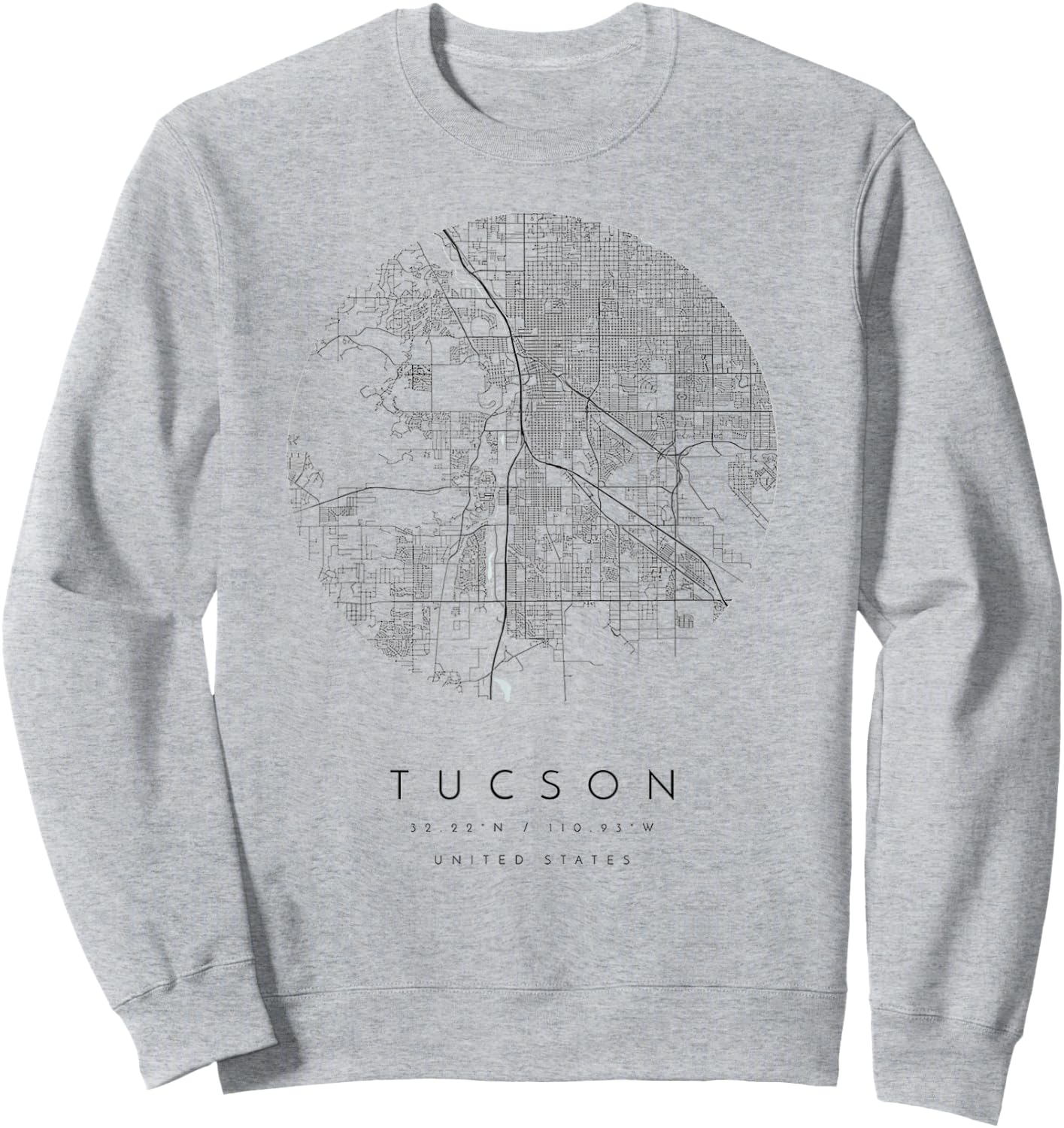 Tucson Arizona Coordinates map hometown Sweatshirt - Sweatshirt | Ash