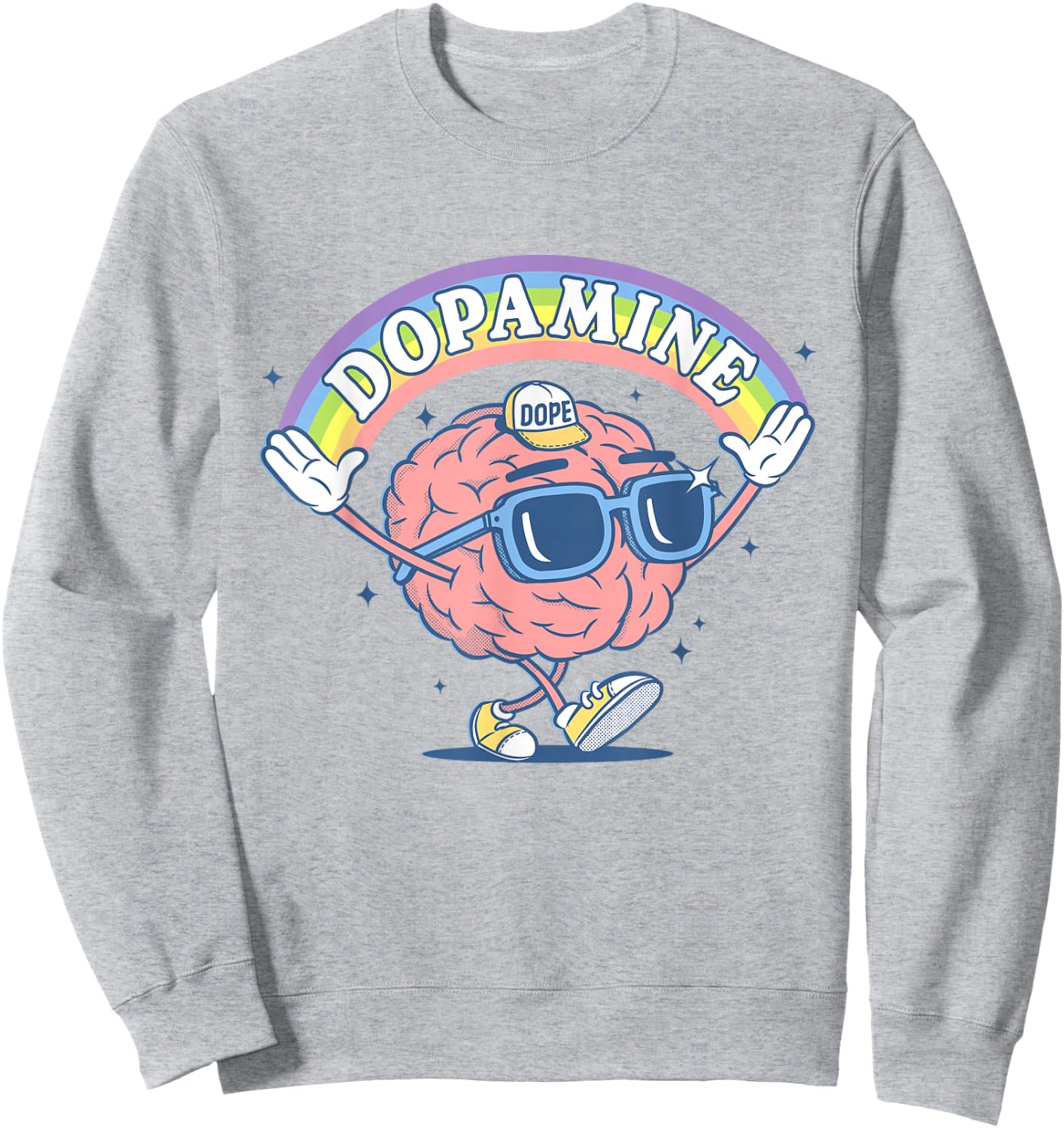 Funny Dopamine Rainbow Brain Sweatshirt - Sweatshirt | Ash