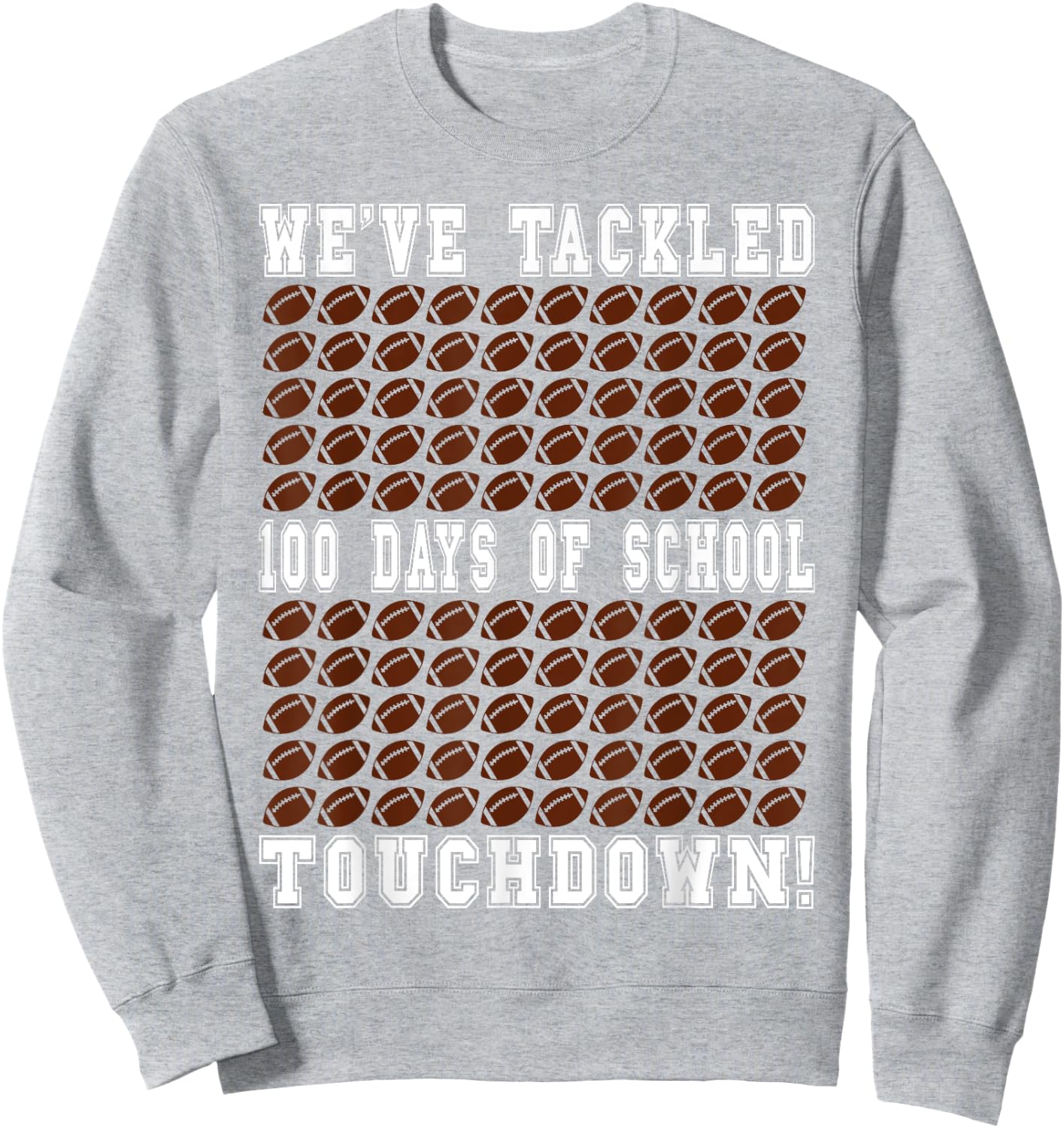 Football Counting 100 Days of School Sweatshirt - Sweatshirt | Ash