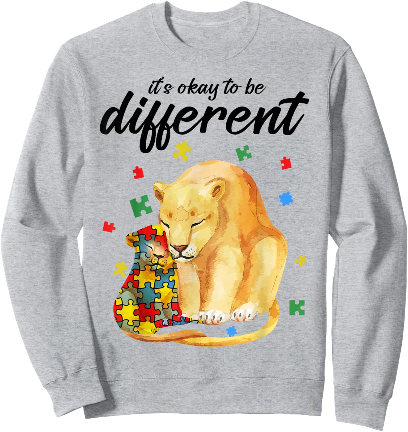 Autism Awareness Shirt Women Ok Be Different Lion Autism Mom Sweatshirt - Sweatshirt | Ash