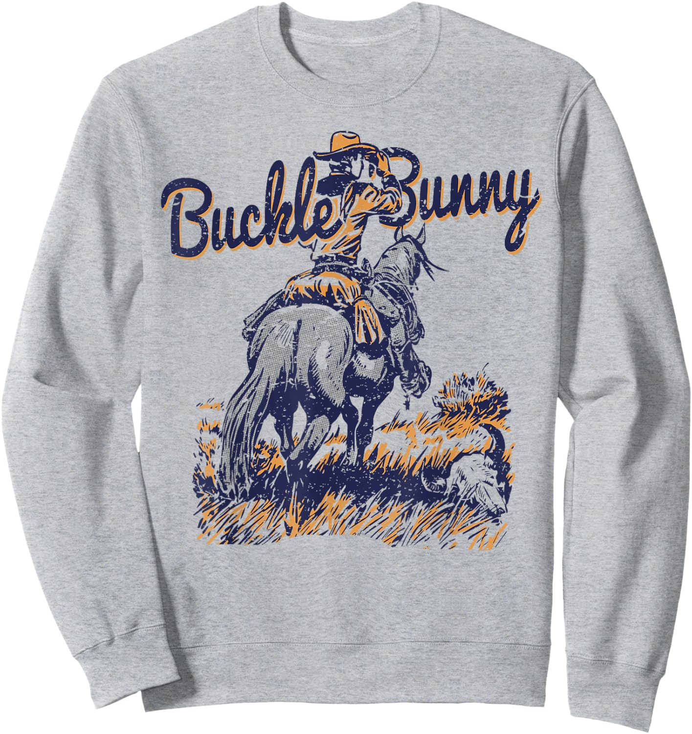 Cowboy Ranch Buckle Bunny Western Cowgirl Sweatshirt - Sweatshirt | Ash