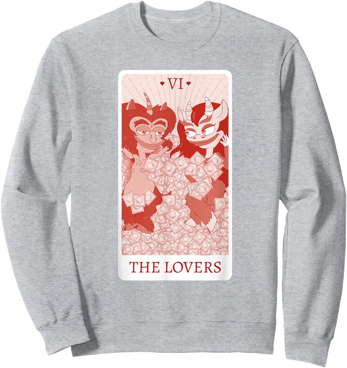 Big Mouth The Lovers Hormones Monsters Tarot Card Sweatshirt - Sweatshirt | Ash