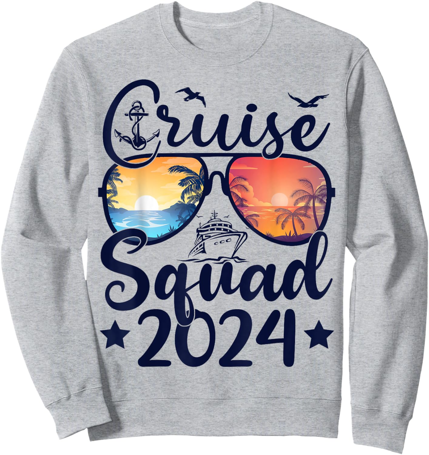 Cruise Squad 2024 Summer Vacation Family Cruise Ship Sweatshirt - Sweatshirt | Ash