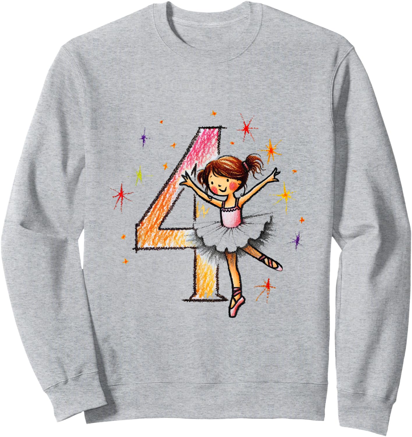 Happy Birthday 4 Year Old Dancer Ballerina Sweatshirt - Sweatshirt | Ash