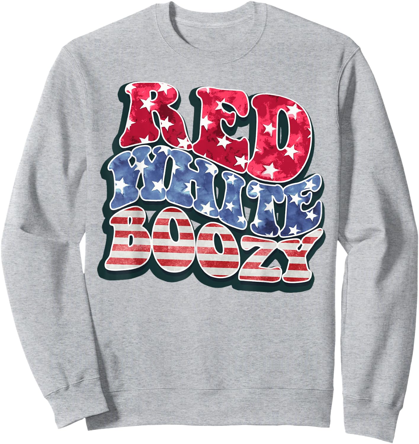 Red White And Boozy Shirt 4th Of July Funny Drinking Party Sweatshirt - Sweatshirt | Ash