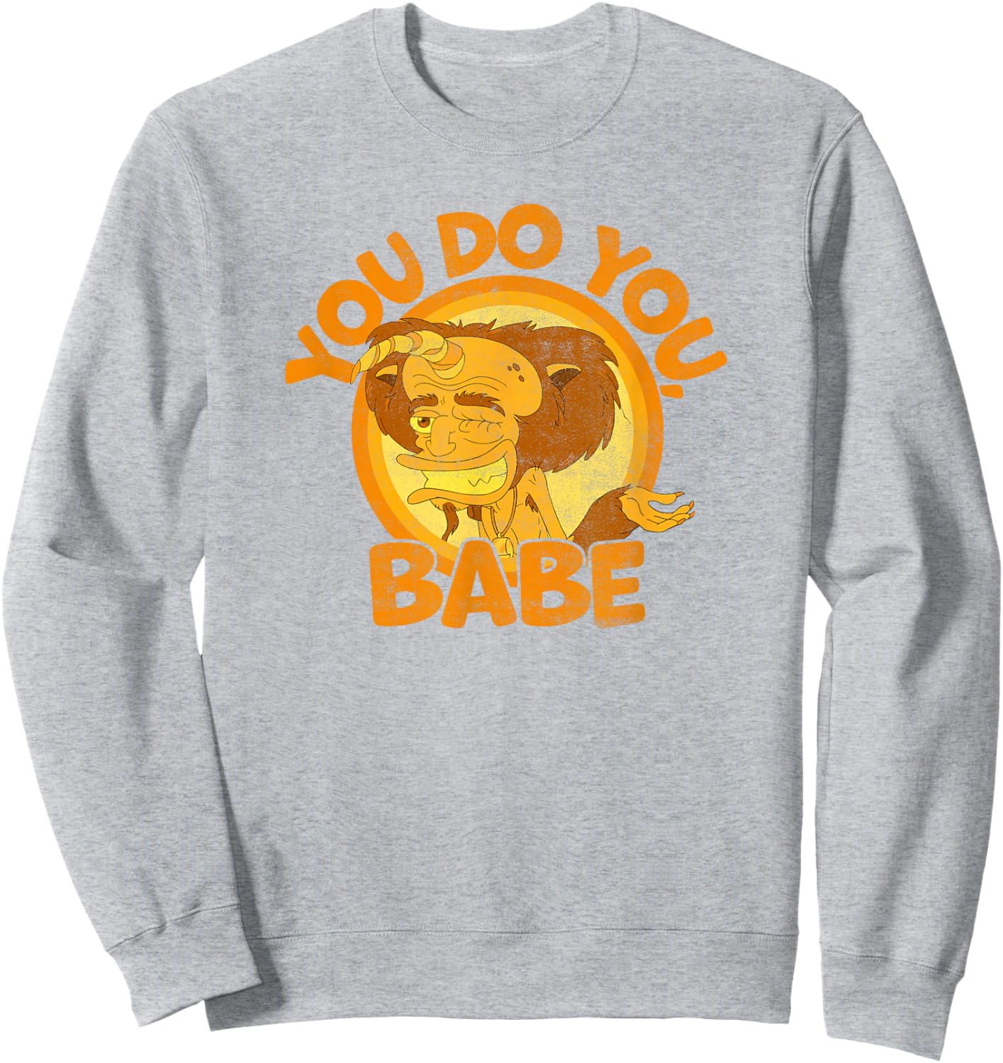 Big Mouth You Do You Babe Hormones Monster Rick Vintage Shot Sweatshirt - Sweatshirt | Ash