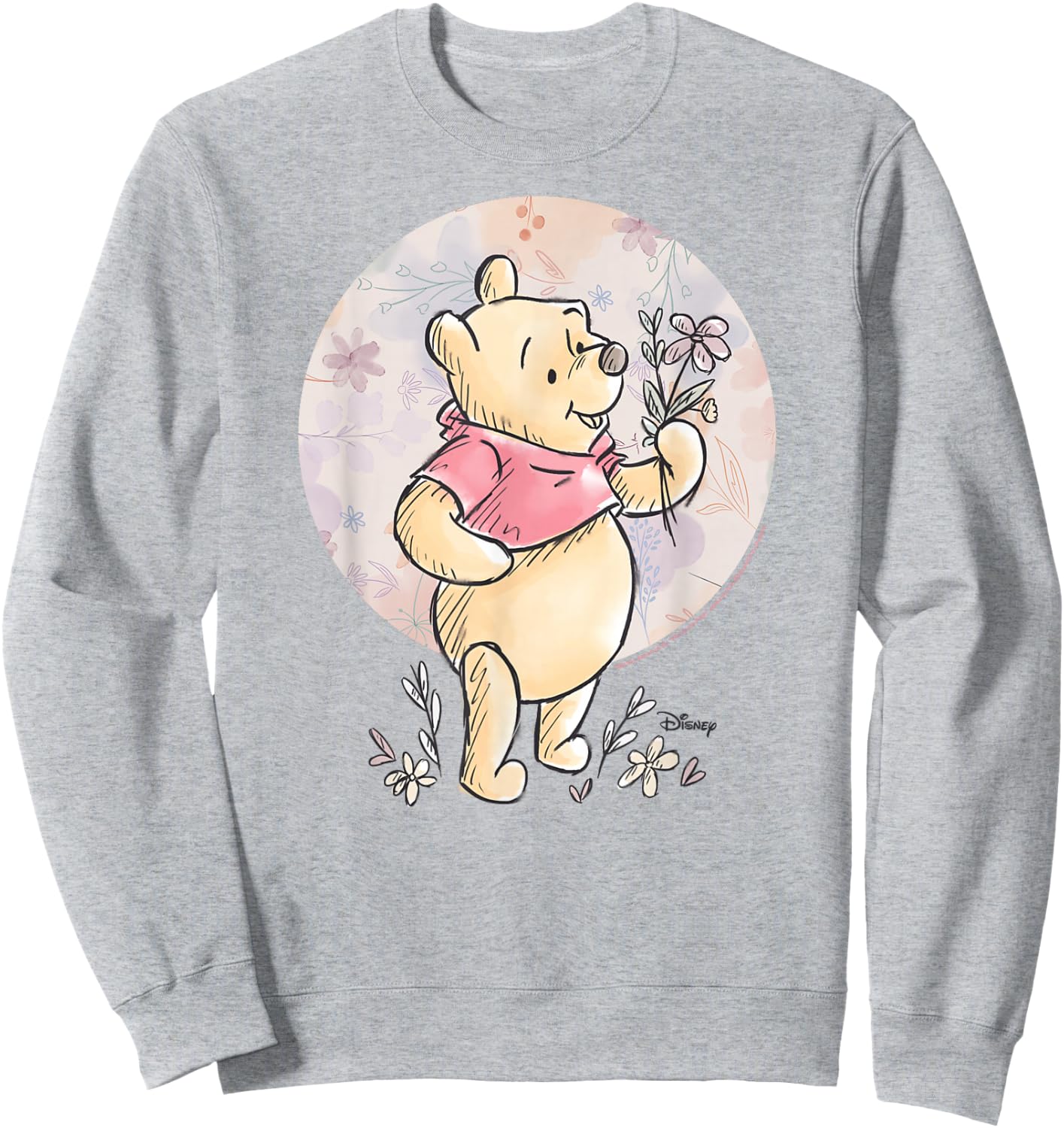 Winnie the Pooh - Floral Circle Pooh Sweatshirt - Sweatshirt | Ash