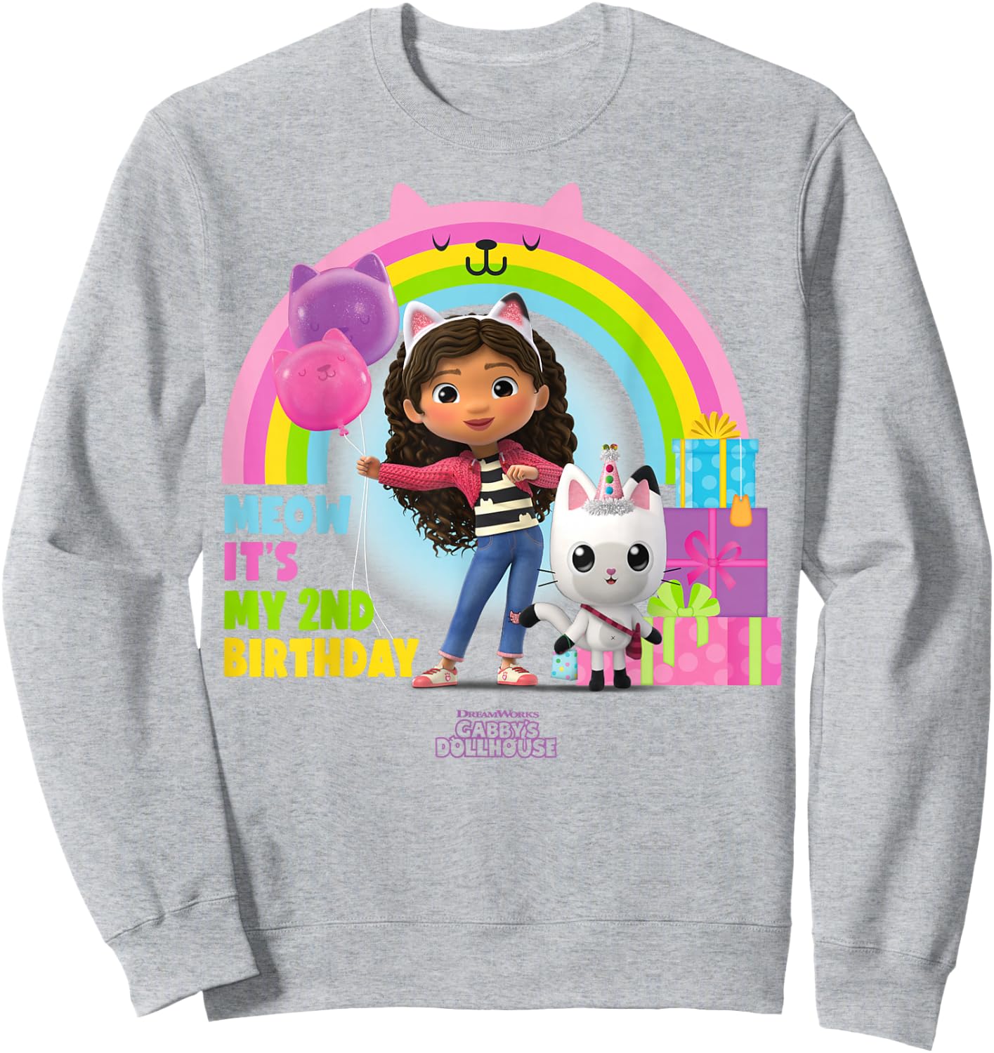 DreamWorks Gabby's Dollhouse 2nd Birthday Sweatshirt - Sweatshirt | Ash