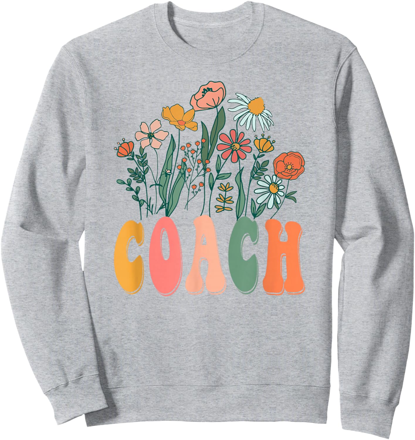 Retro Groovy floral Coach Wildflower Sweatshirt - Sweatshirt | Ash