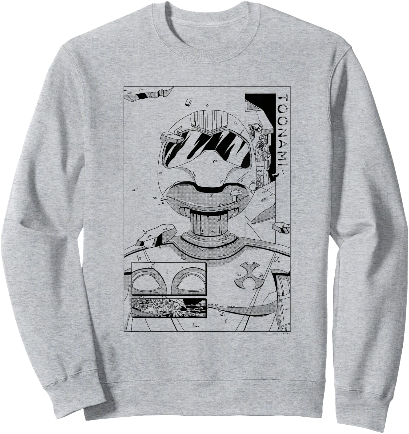 Toonami T.O.M. Manga Sketch Boxed Portrait Sweatshirt - Sweatshirt | Ash