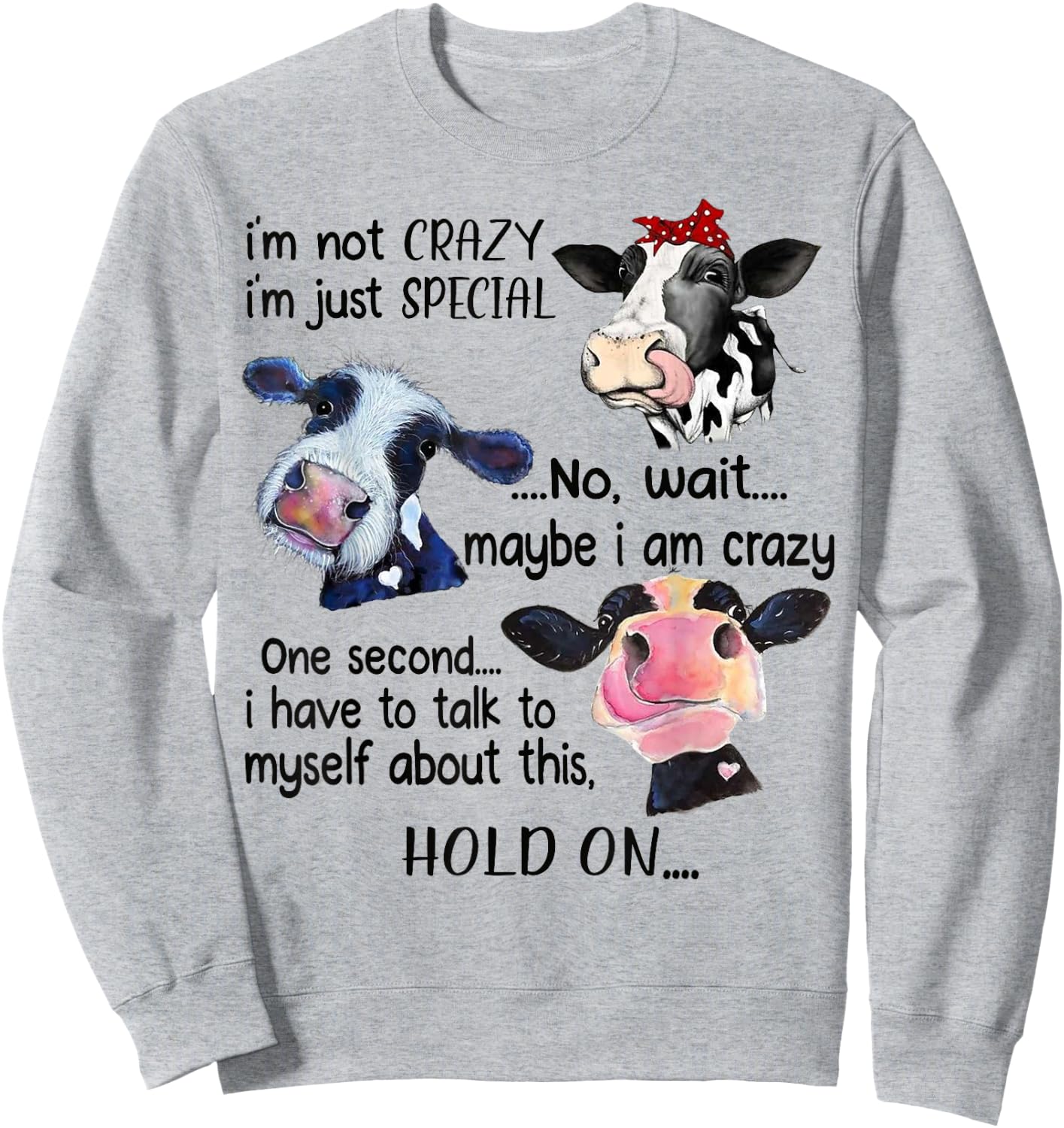 Cow I'm Not Crazy I'm Just Special Maybe I'm Crazy Sweatshirt - Sweatshirt | Ash