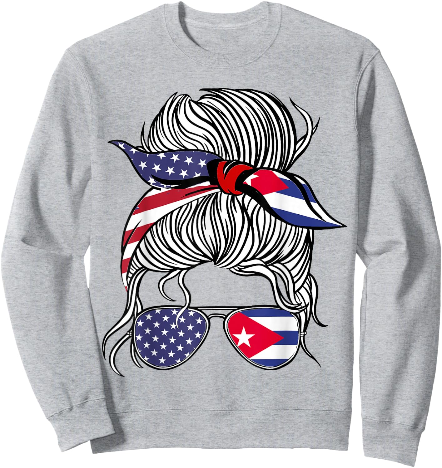 American Cuban Patriot Flag Women Girl Cuba Grown Sweatshirt - Sweatshirt | Ash