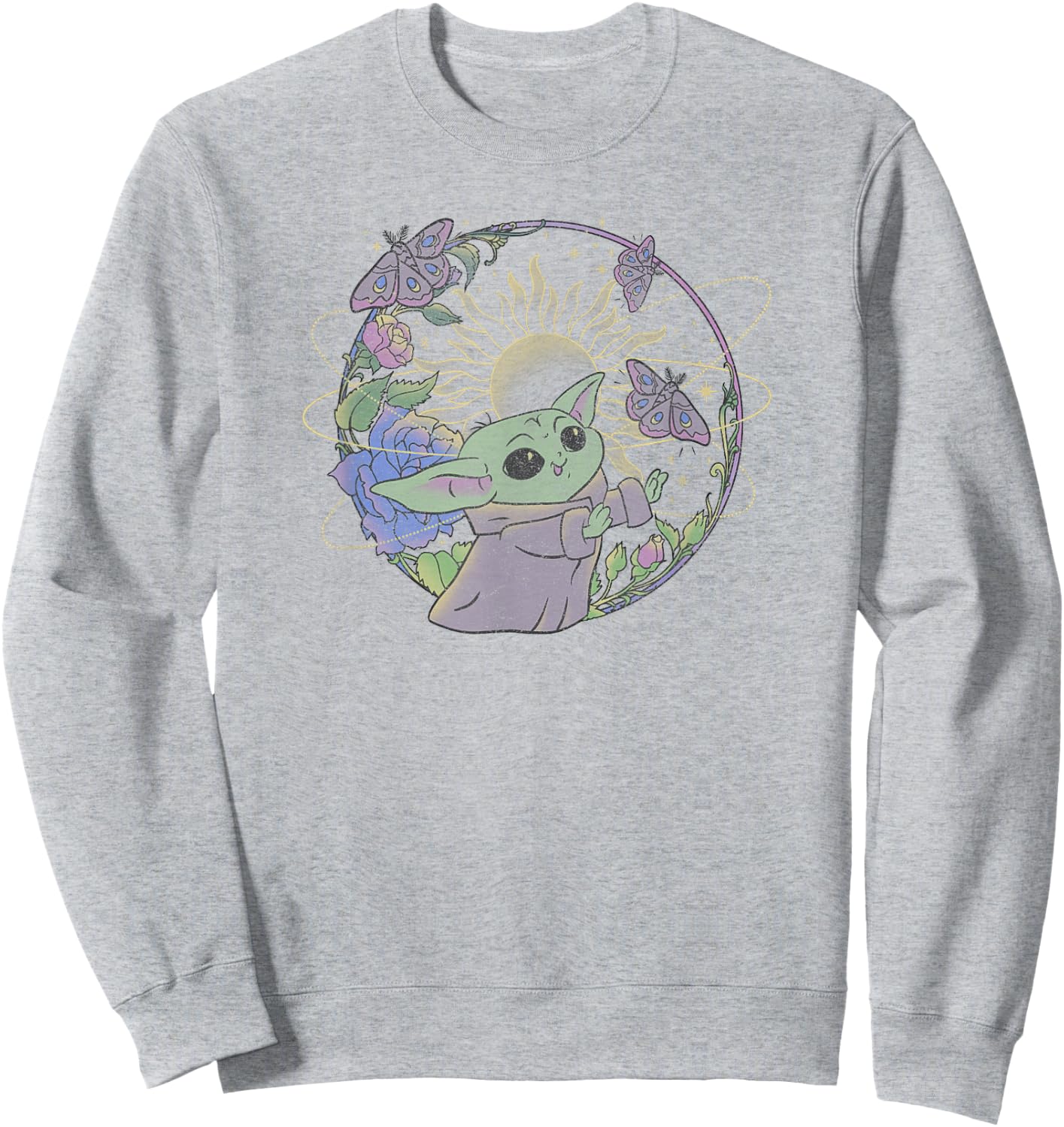 Star Wars: The Mandalorian Grogu The Way Butterfly Circle Sweatshirt - Sweatshirt | Ash