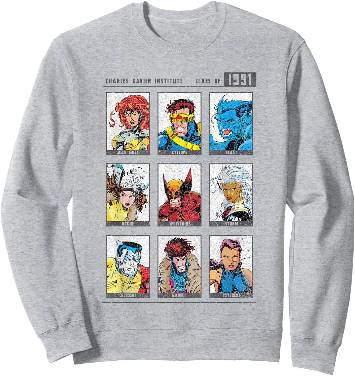 Marvel X-Men Charles Xavier Institute Class of 1991 Yearbook Sweatshirt - Sweatshirt | Ash