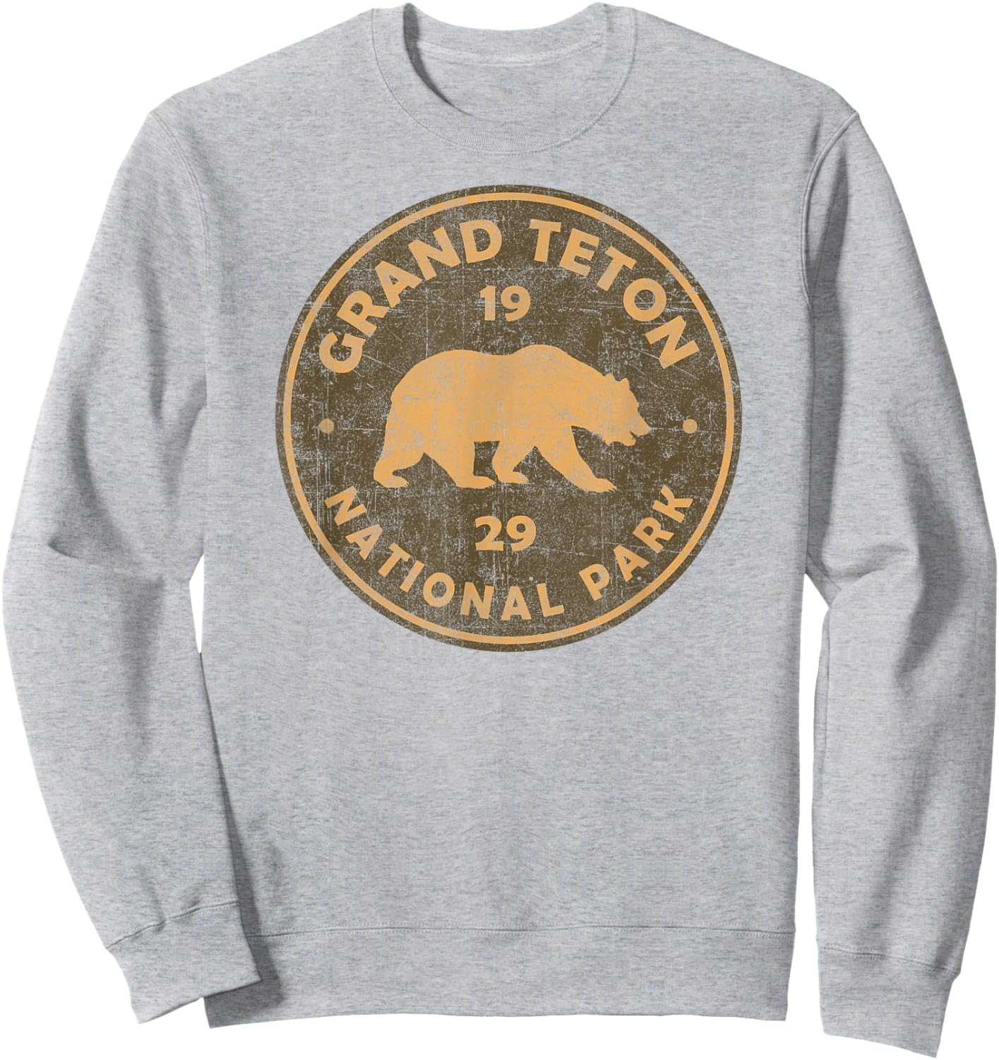Retro Grand Teton National Park Wyoming Souvenir Hiking Sweatshirt - Sweatshirt | Ash