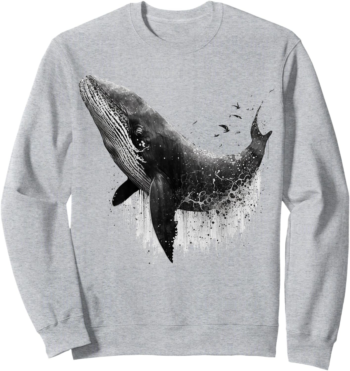 Whale Fish Art Colourful Animals Whale Sweatshirt - Sweatshirt | Ash