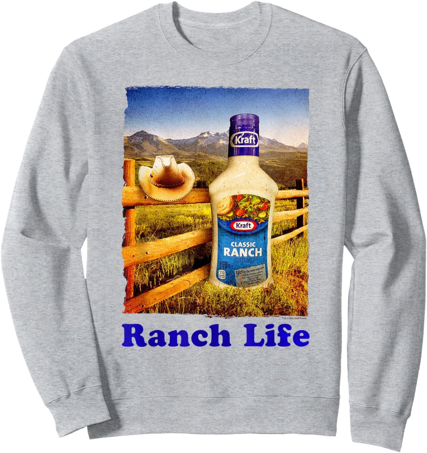 Heinz Kraft Ranch Life Classic Dressing Cowboy Portrait Sweatshirt - Sweatshirt | Ash