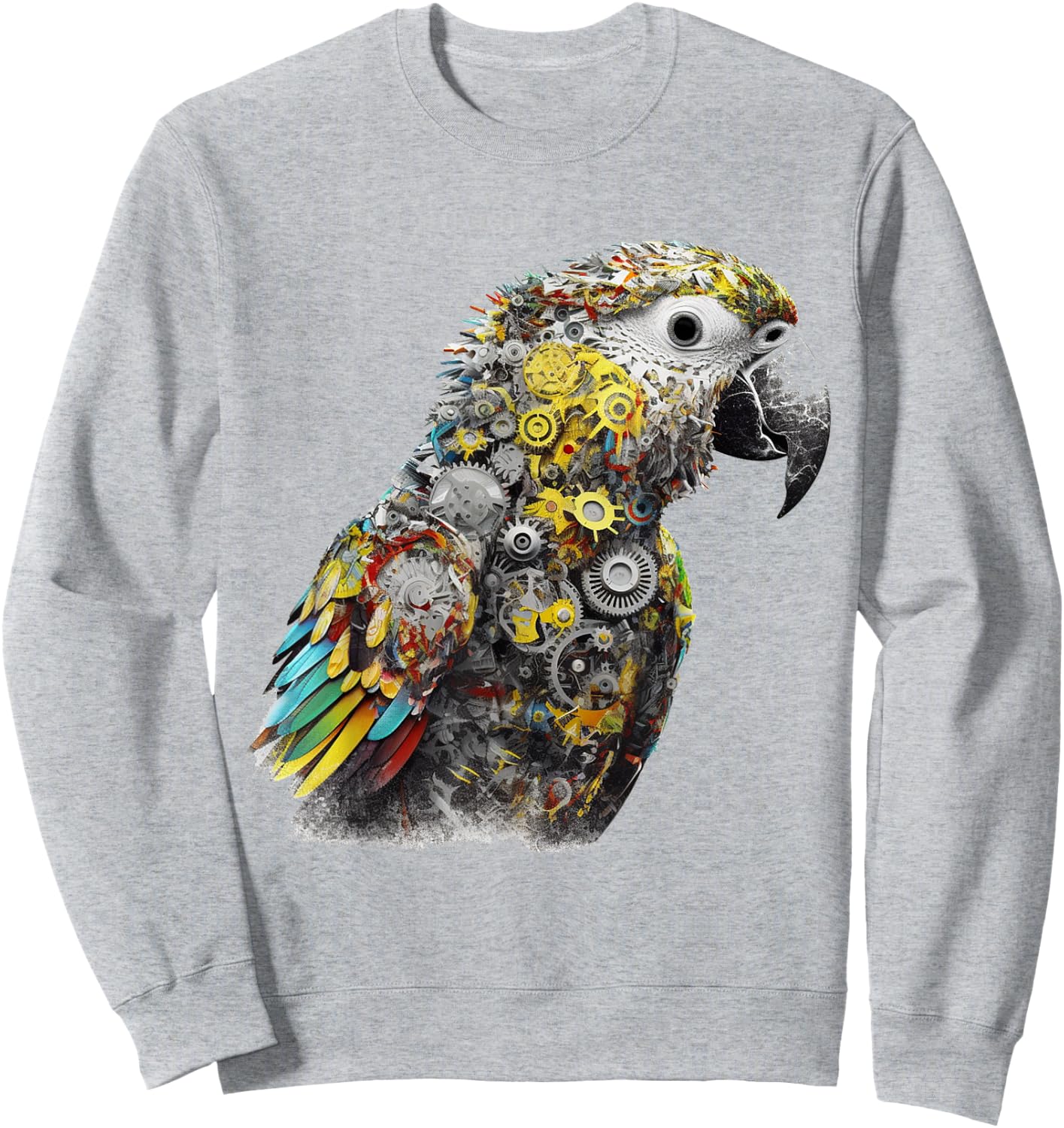 Parrot Animal Robot Fantasy Colourful Bird - Art Parrot Sweatshirt - Sweatshirt | Ash