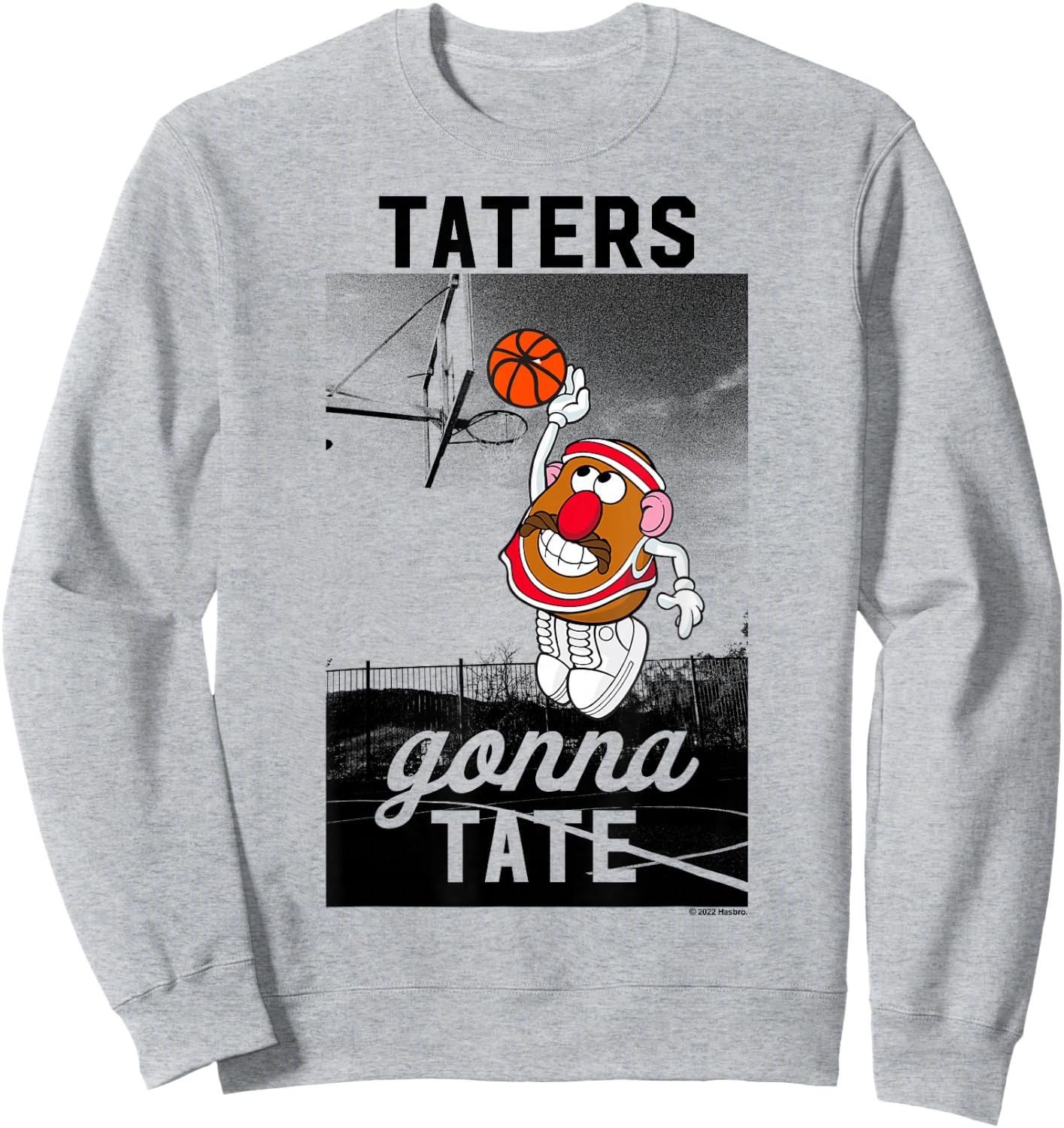 Mr. Potato Head Taters Gonna Tate Basketball Portrait Sweatshirt - Sweatshirt | Ash