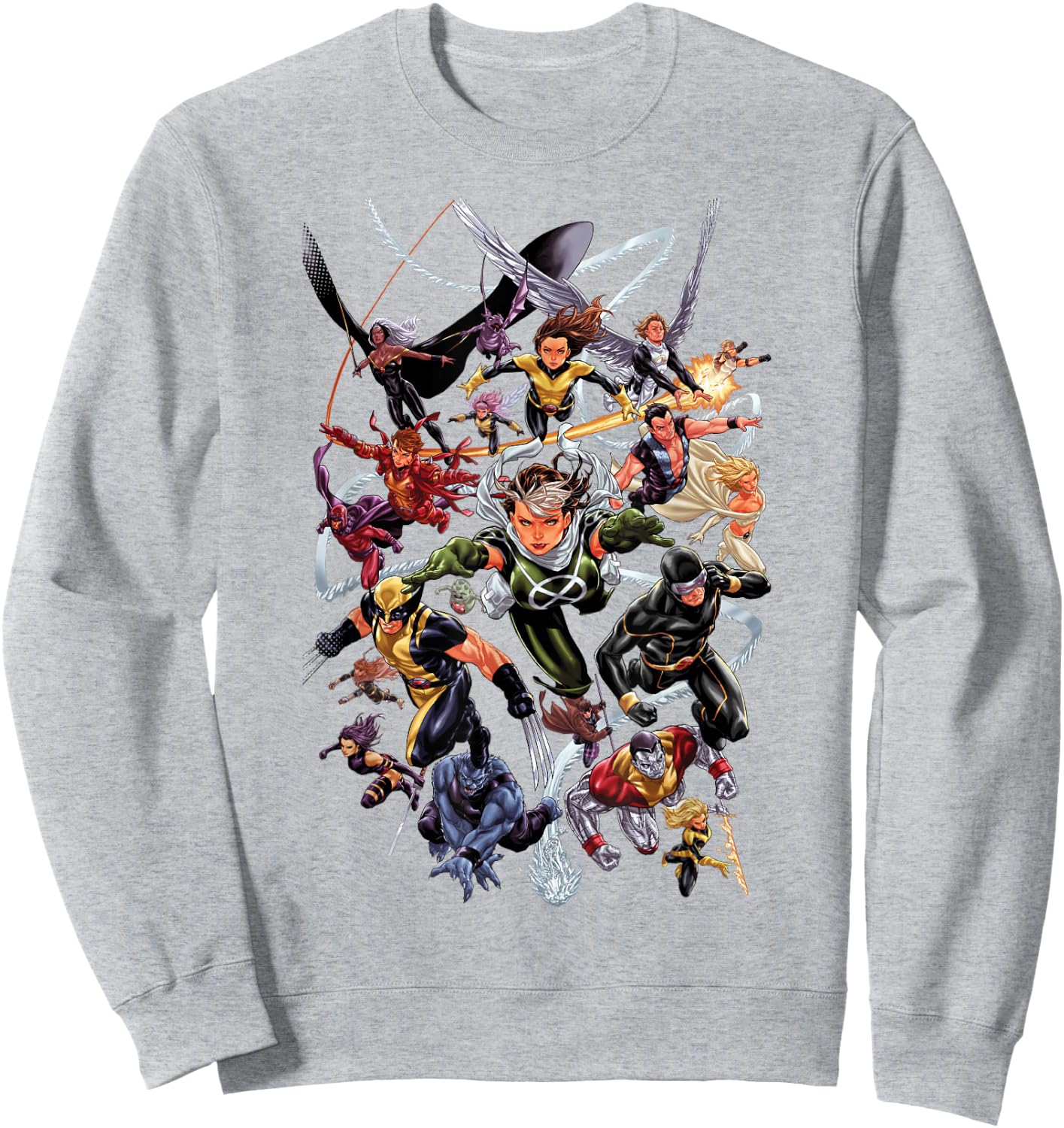 Marvel Comics Retro Classic X-Men Super Hero Flight Poster Sweatshirt - Sweatshirt | Ash