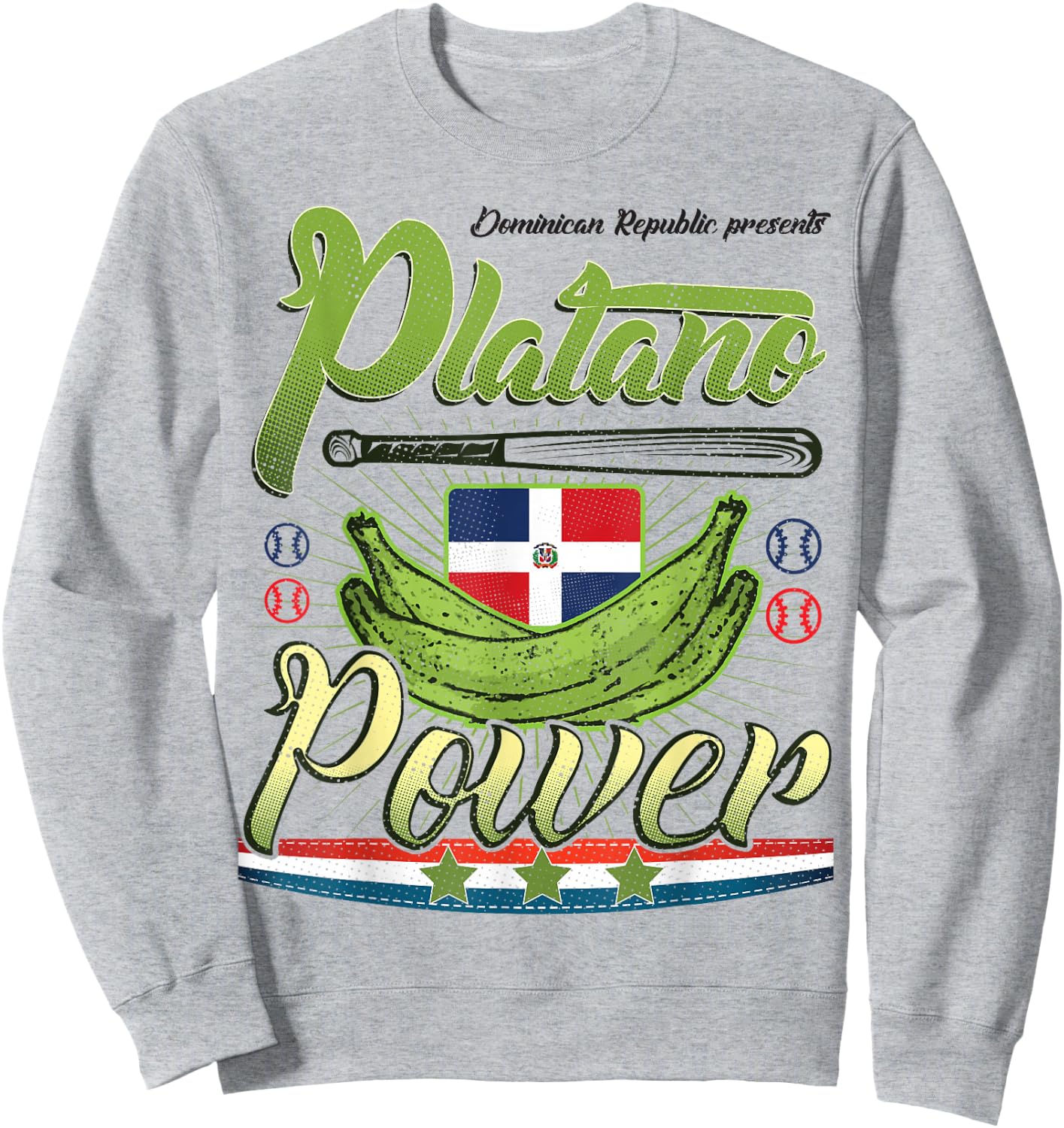 Dominican Republic Flag platano power Sweatshirt - Sweatshirt | Ash