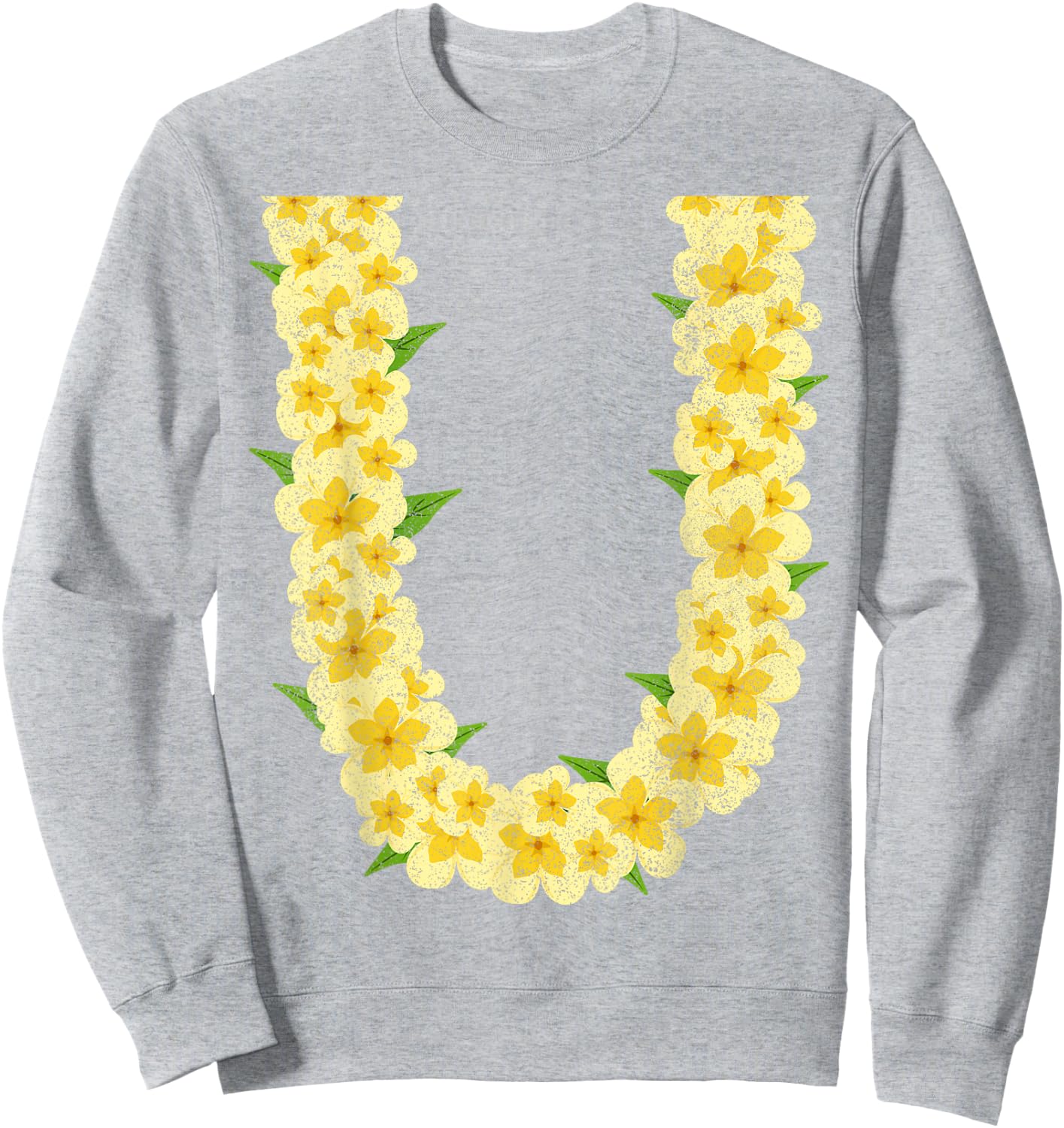 Hawaiian Flower Chain Tropical Summer Vacation Lei Sweatshirt - Sweatshirt | Ash