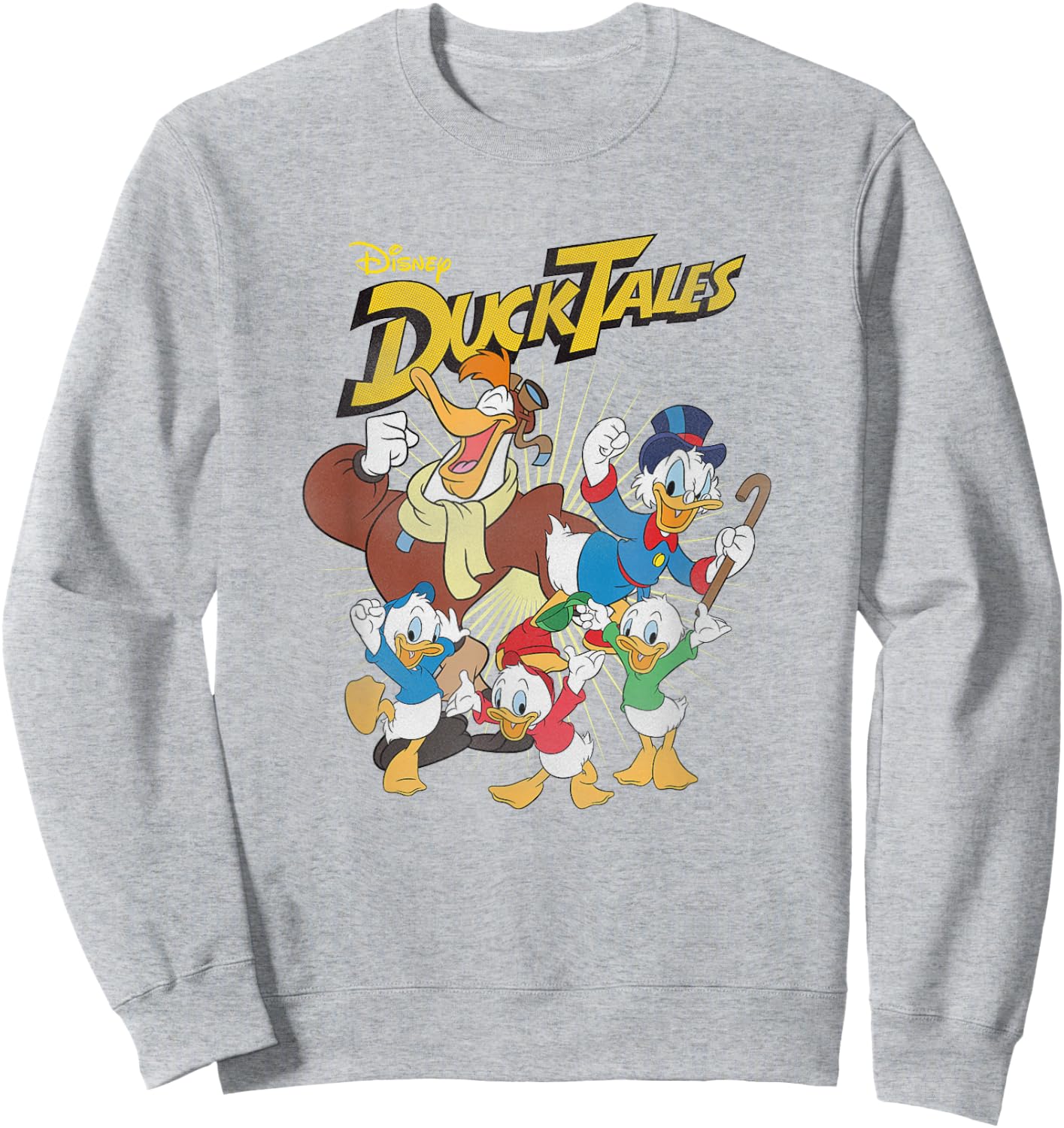 Disney DuckTales Main Characters Full of Joy Group Shot Sweatshirt - Sweatshirt | Ash