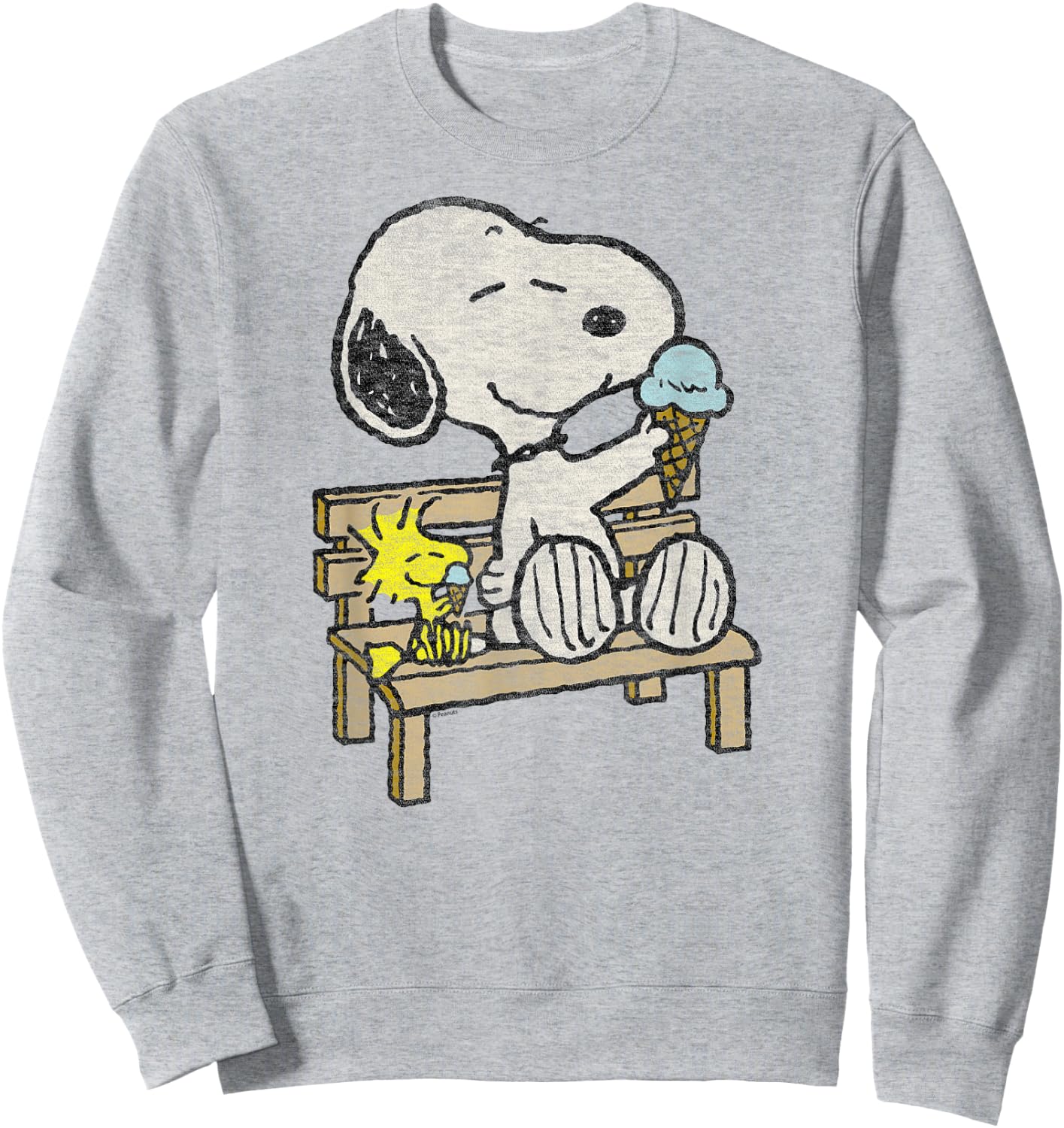 Peanuts - Snoopy Woodstock Bench Sweatshirt - Sweatshirt | Ash