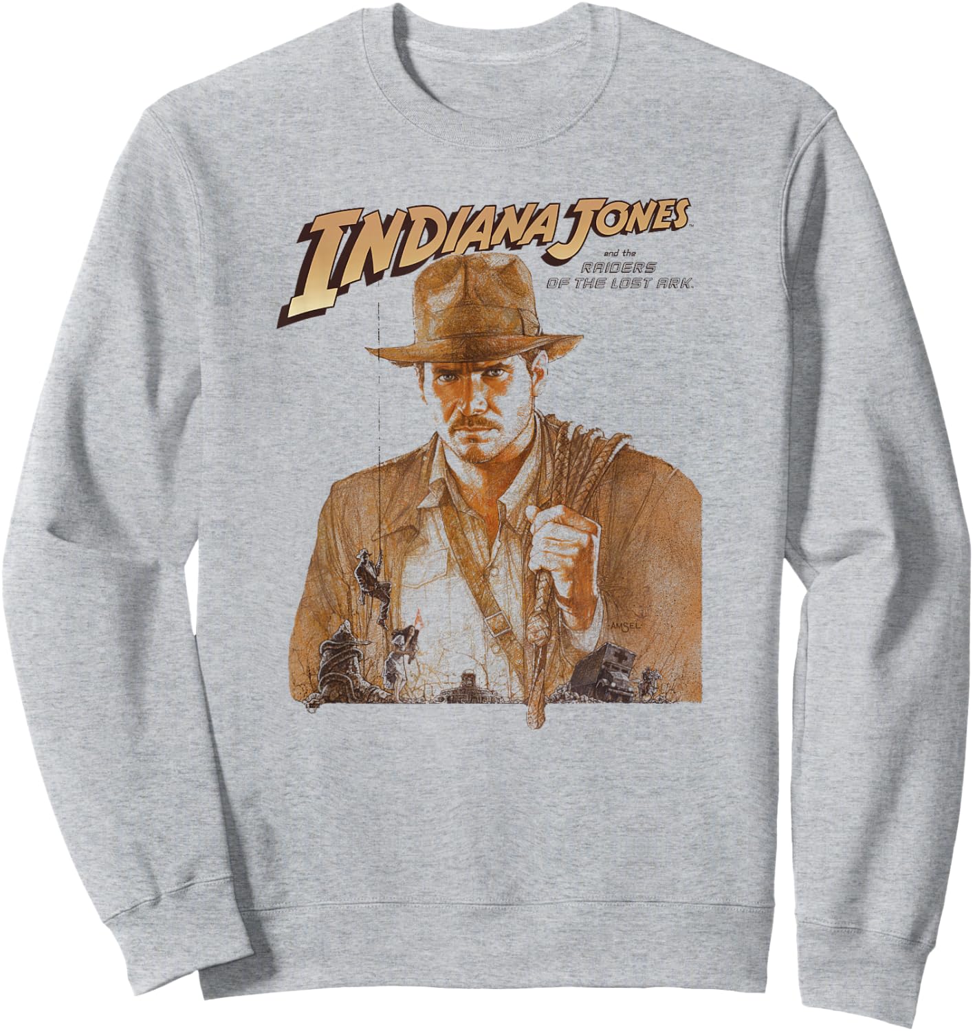 Indiana Jones Raiders of The Lost Ark Tonal Movie Poster Sweatshirt - Sweatshirt | Ash