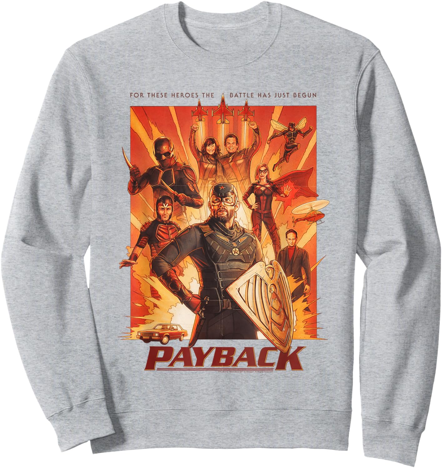 The Boys Soldier Boy Supe Payback Retro Collage Sweatshirt - Sweatshirt | Ash