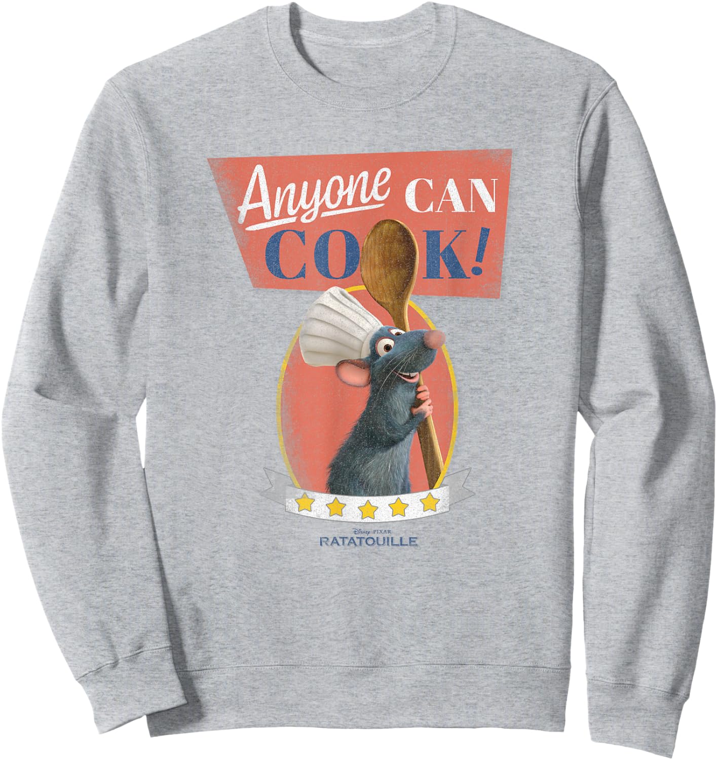 Disney Pixar Ratatouille Anyone Can Cook Five Stars Sweatshirt - Sweatshirt | Ash