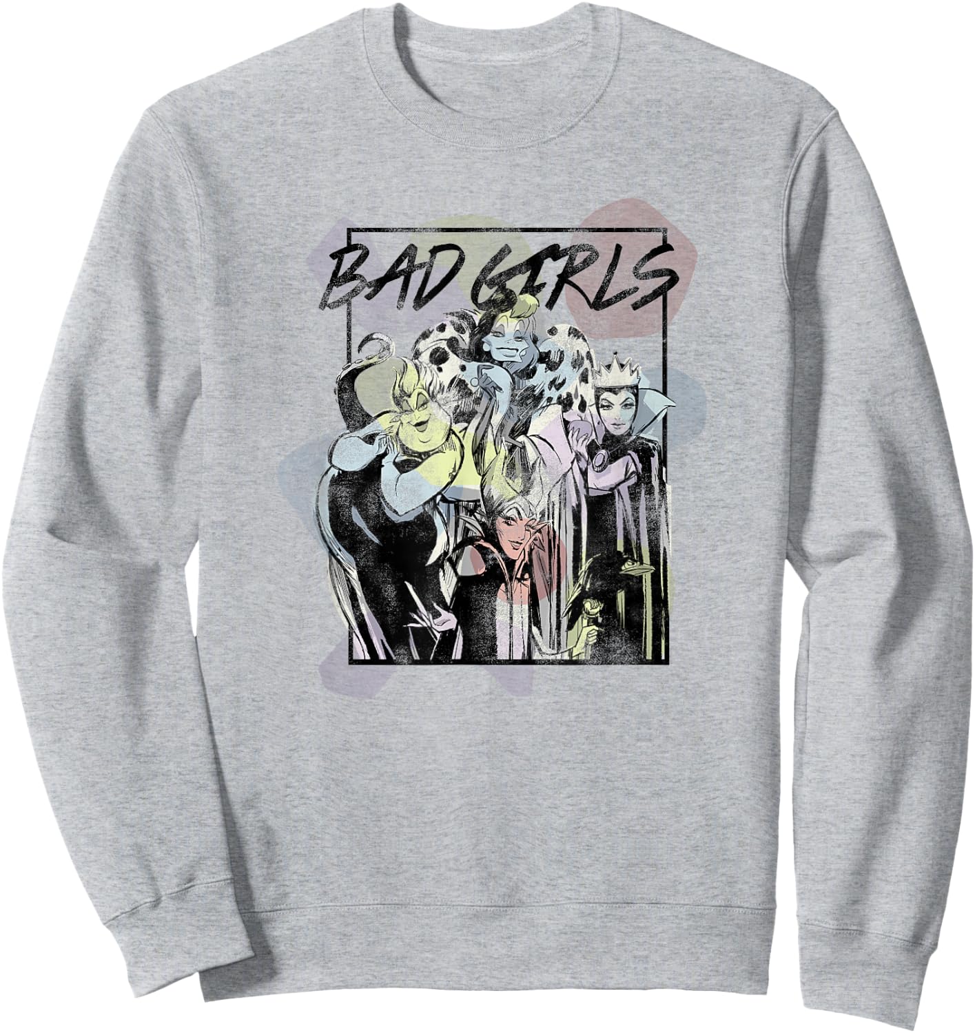 Disney Villains Bad Girls Sketch Poster Sweatshirt - Sweatshirt | Ash
