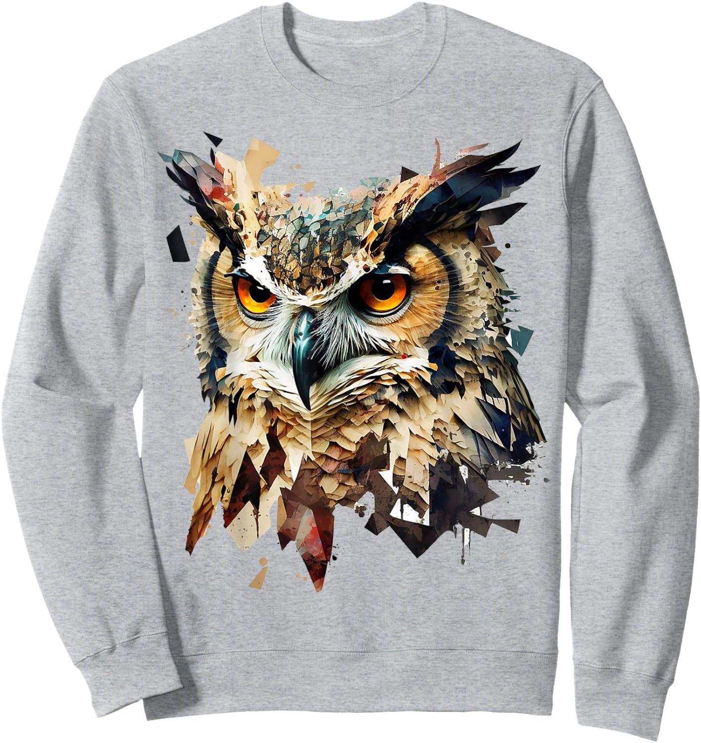 Art abstract owl bird animals Sweatshirt - Sweatshirt | Ash