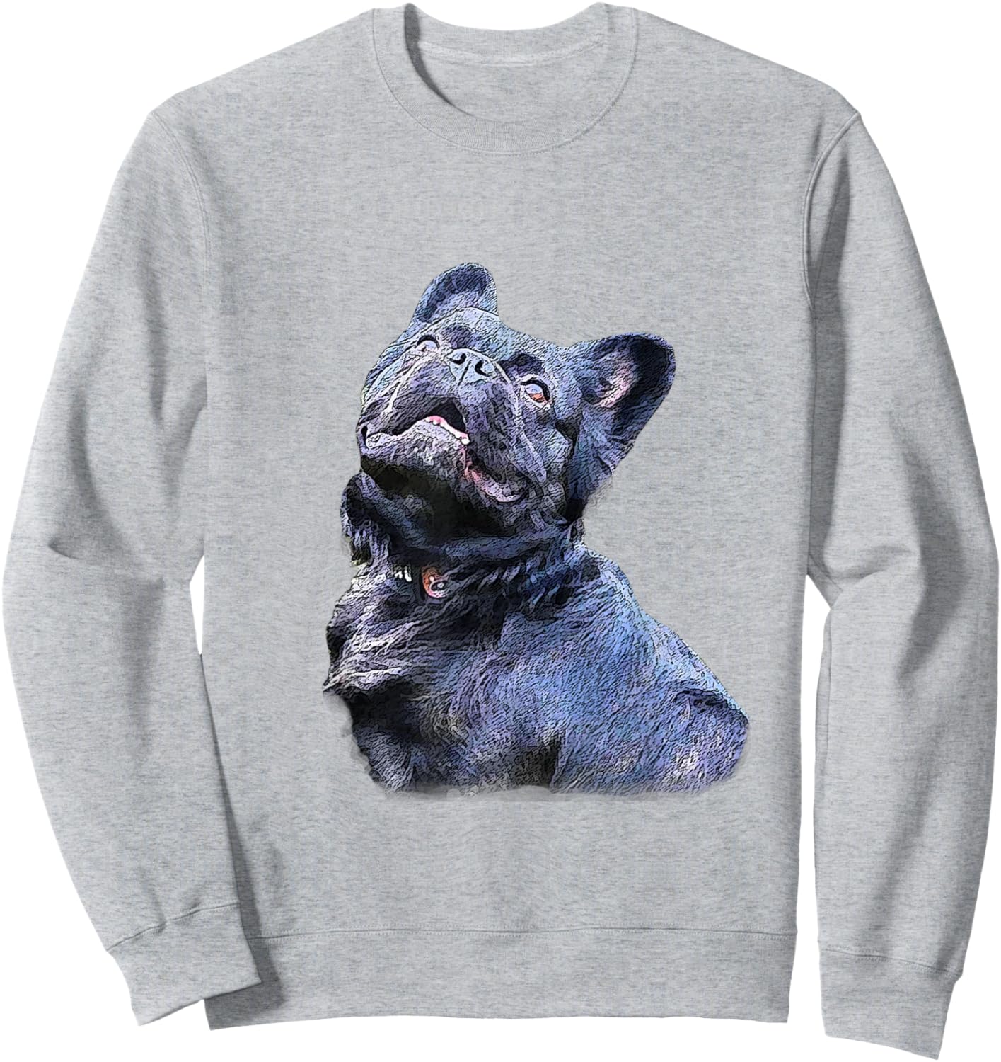 Fluffy Frenchie French Bulldog Top Women Kids Sweatshirt - Sweatshirt | Ash
