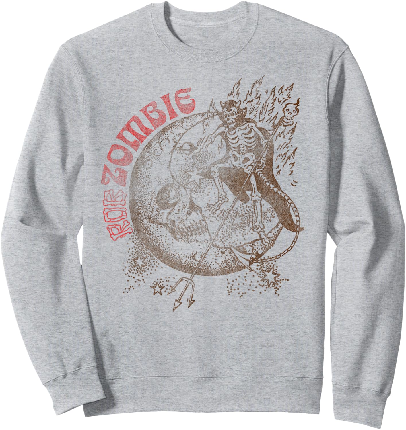 Rob Zombie – Moon And The Devil On White Sweatshirt - Sweatshirt | Ash