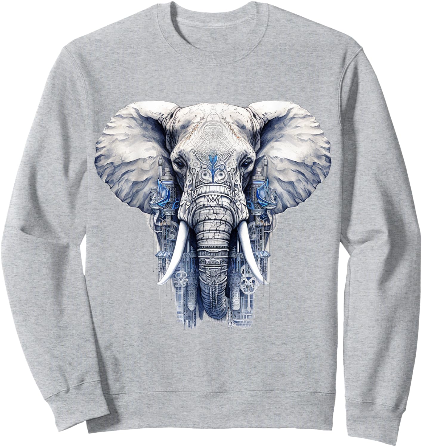 Elephant Artwork - Animal Motif Art Animal Elephant Sweatshirt - Sweatshirt | Ash