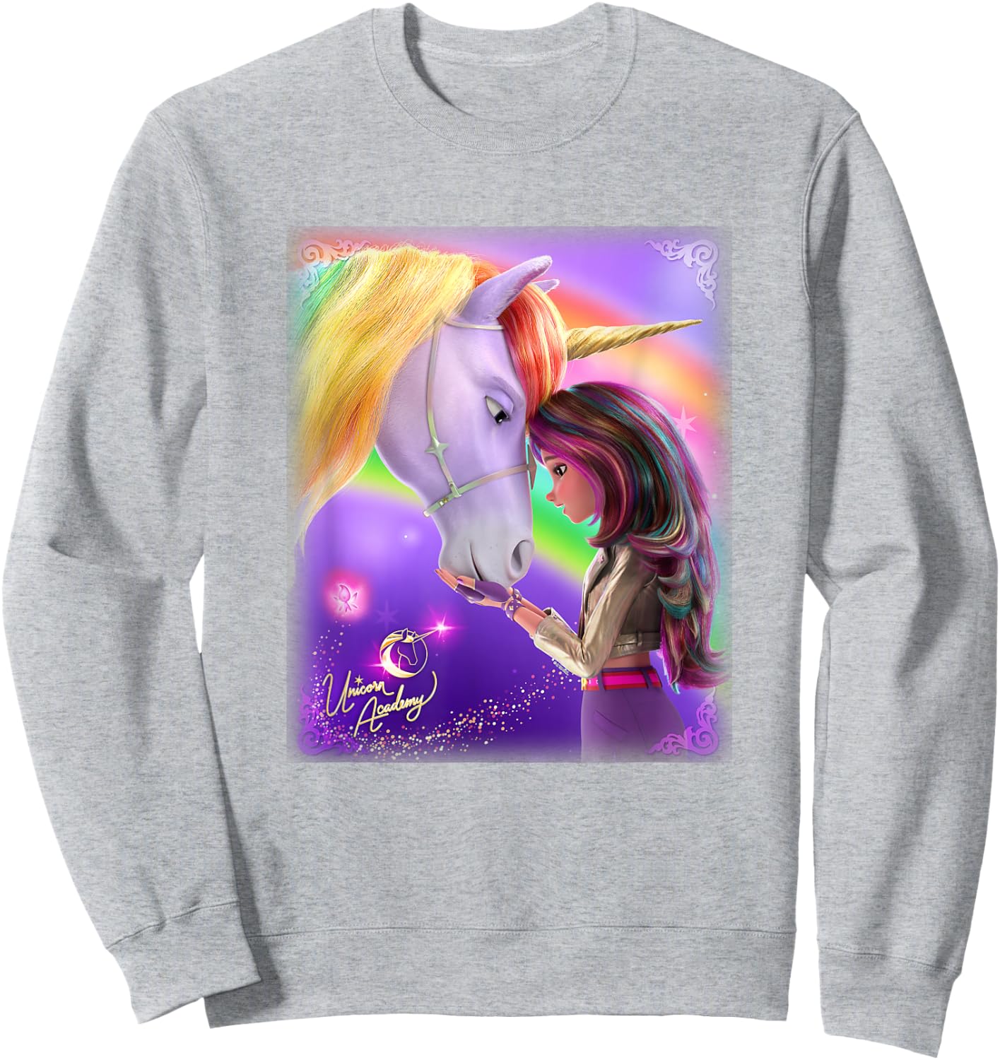Unicorn Academy Connection Graphic Logo Sweatshirt - Sweatshirt | Ash