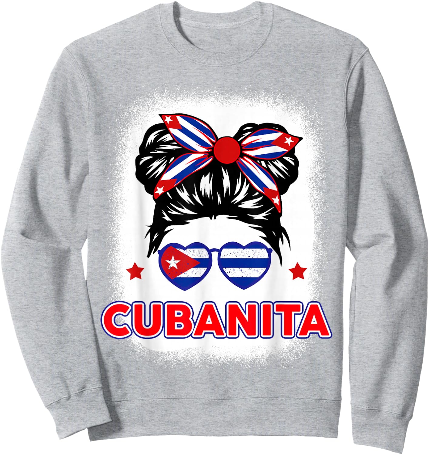 Cubanita Cuba Flag Cuban Girl Hispanic Heritage Kids Women Sweatshirt - Sweatshirt | Ash