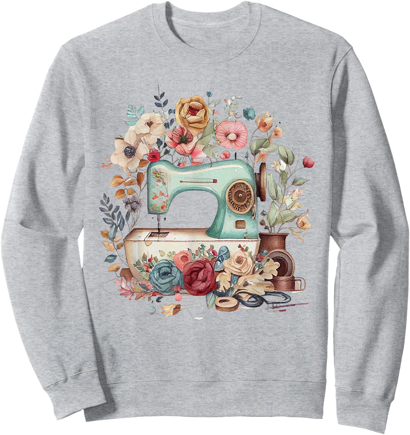 Vintage Quilting Yarn Graphic Seamstress Sewing Themed Sweatshirt - Sweatshirt | Ash