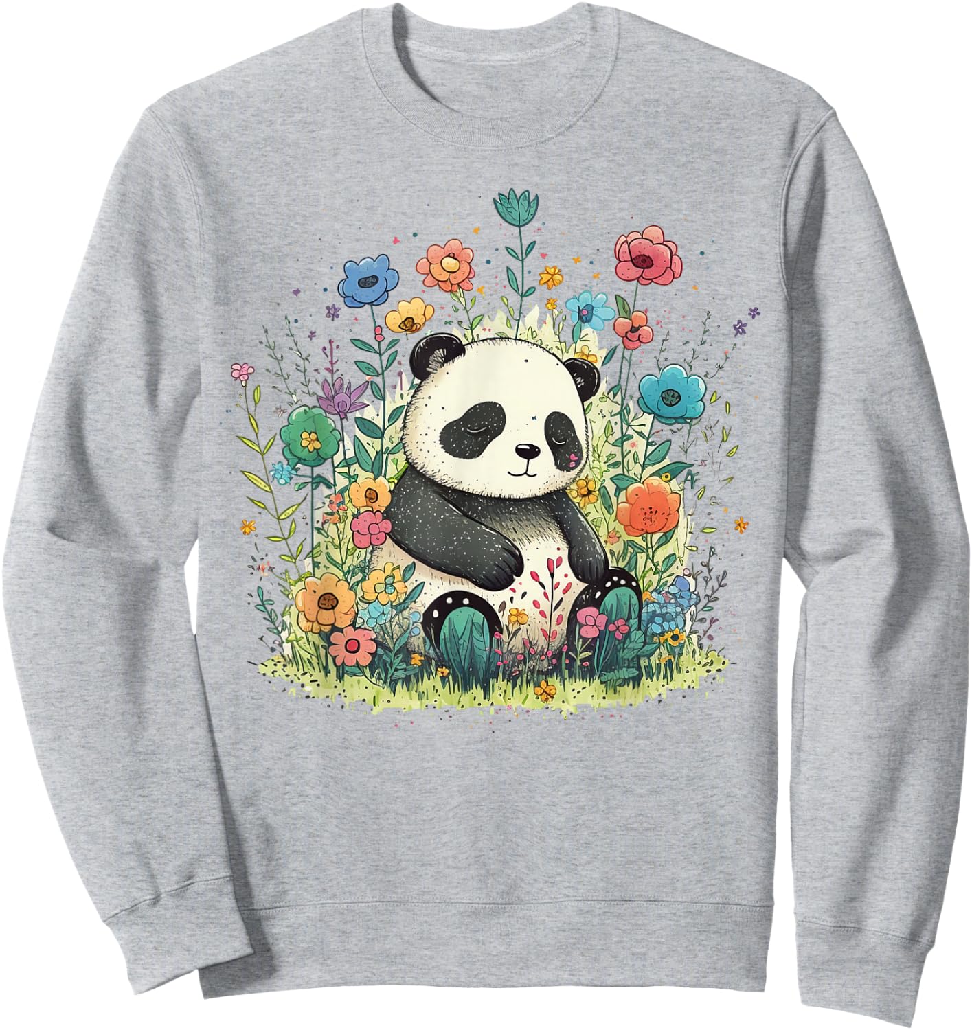 Cute Baby Panda on Panda Children and Panda Kids Sweatshirt - Sweatshirt | Ash