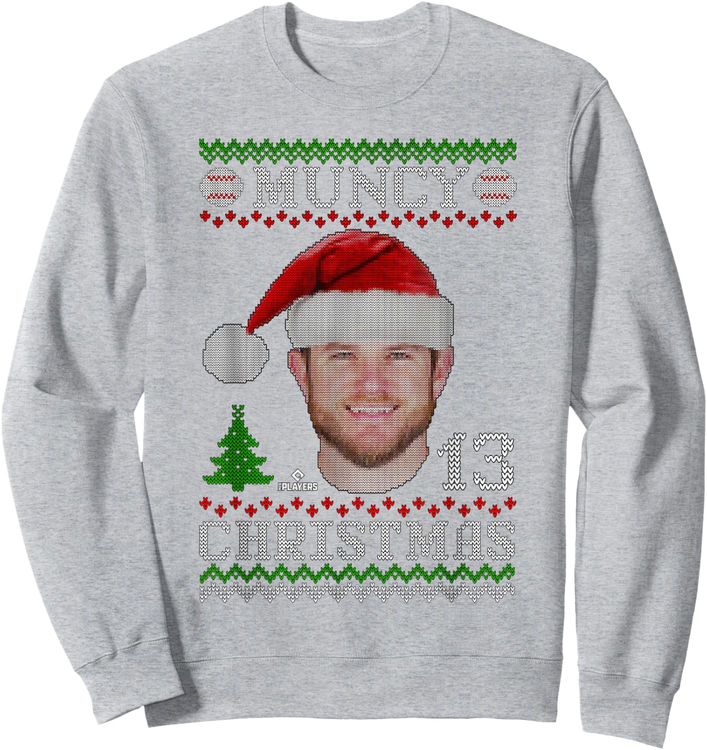 Max Muncy Los Angeles Baseball Christmas Sweater MLBPA Sweatshirt - Sweatshirt | Ash