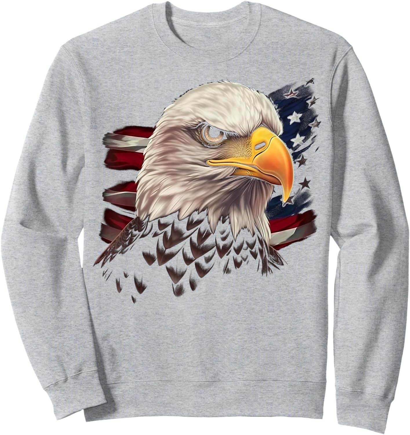 American Flag Eagle Birds USA Patriotic Design Sweatshirt - Sweatshirt | Ash
