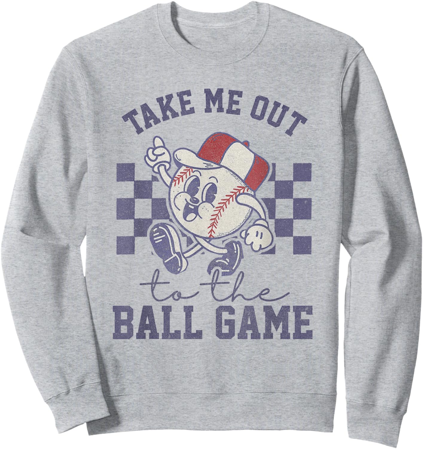 Take Me Out To The Baseball Ball Game Softball Vintage Sweatshirt - Sweatshirt | Ash