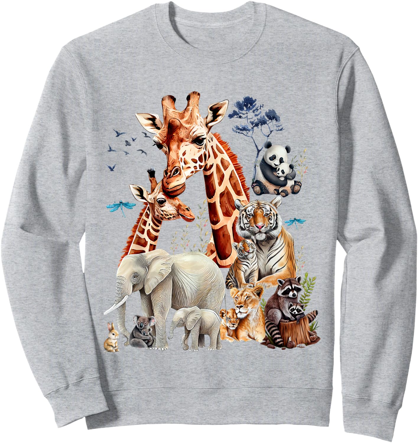 Jungle Animal Wildlife Safari Forest Zoo Theme Wild Animals Sweatshirt - Sweatshirt | Ash